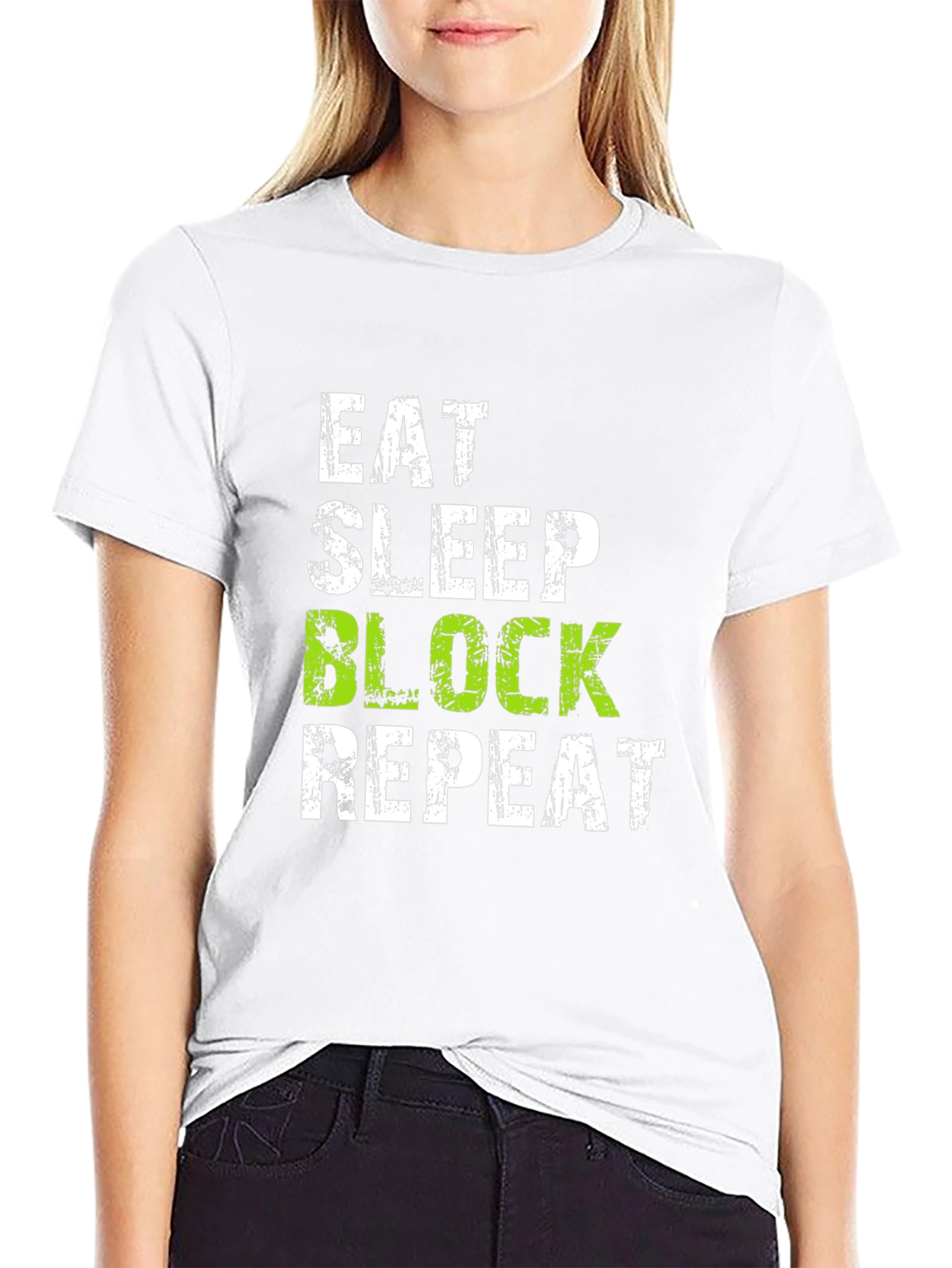 Eat Sleep Block Repeat Volleyball T-Shirt