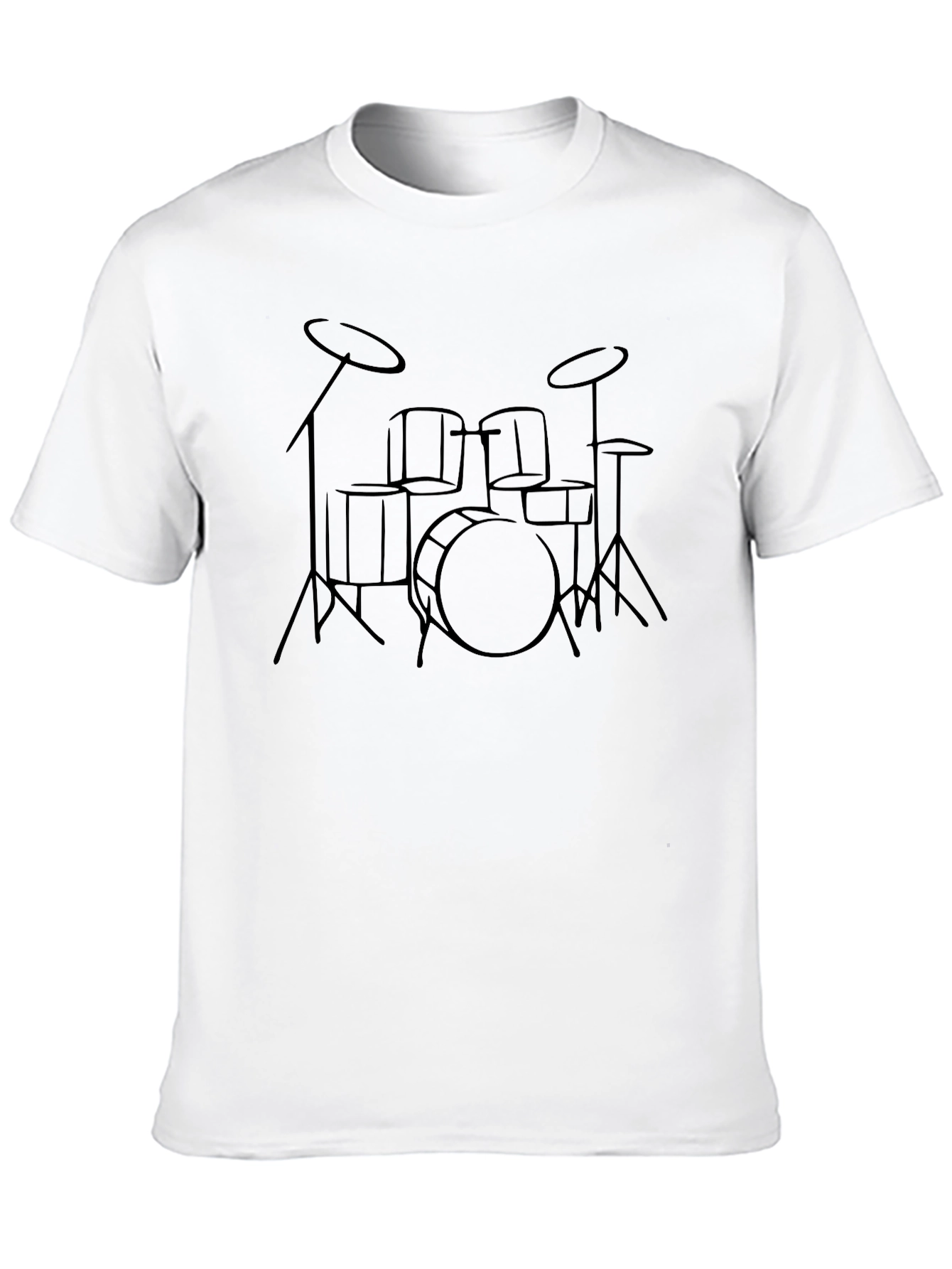 Minimalist Drum Kit Graphic T-Shirt - Black