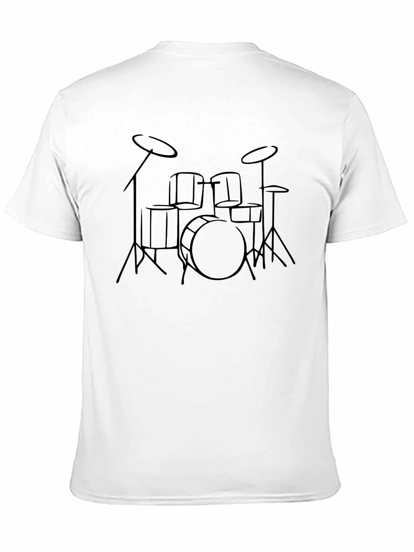Minimalist Drum Kit Graphic T-Shirt - Black