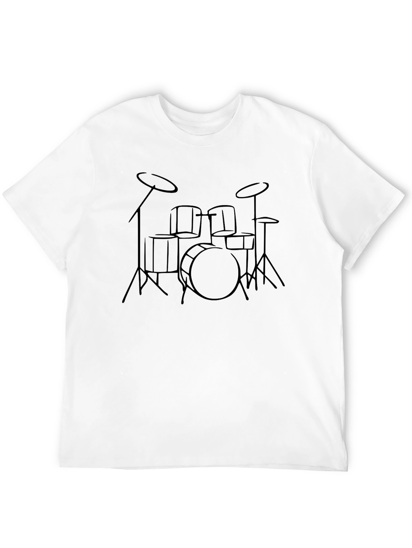 Minimalist Drum Kit Graphic T-Shirt - Black