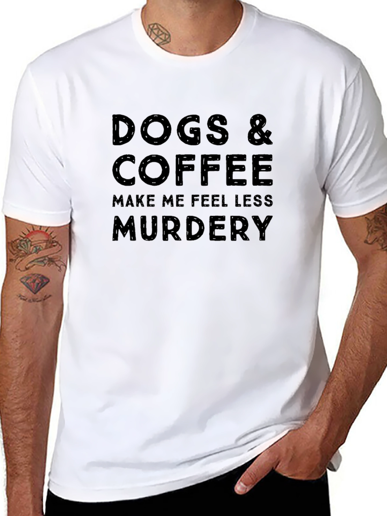 Dogs & Coffee Make Me Feel Less Murdery T-Shirt