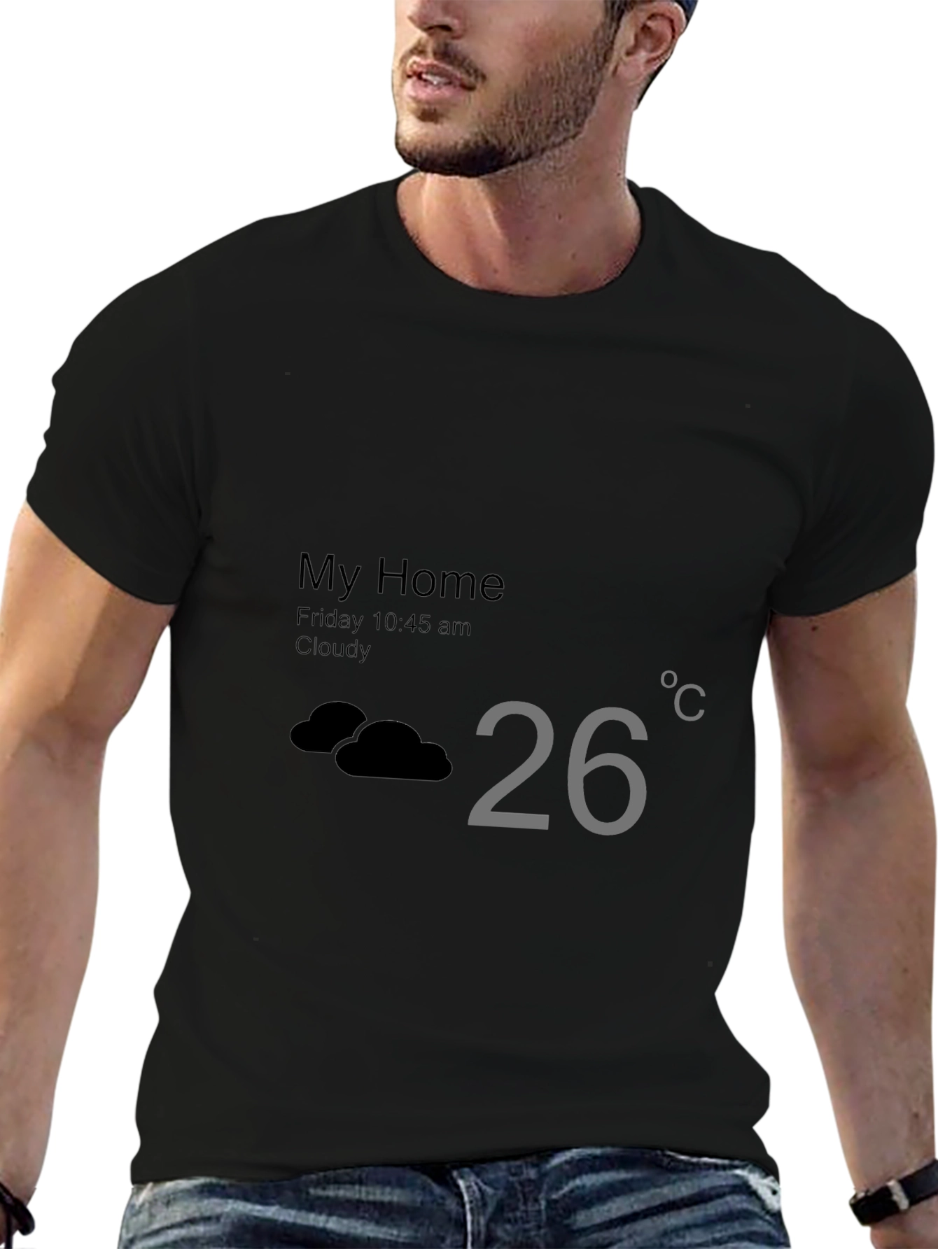 Weather App T-Shirt - My Home Cloudy 26 Degrees