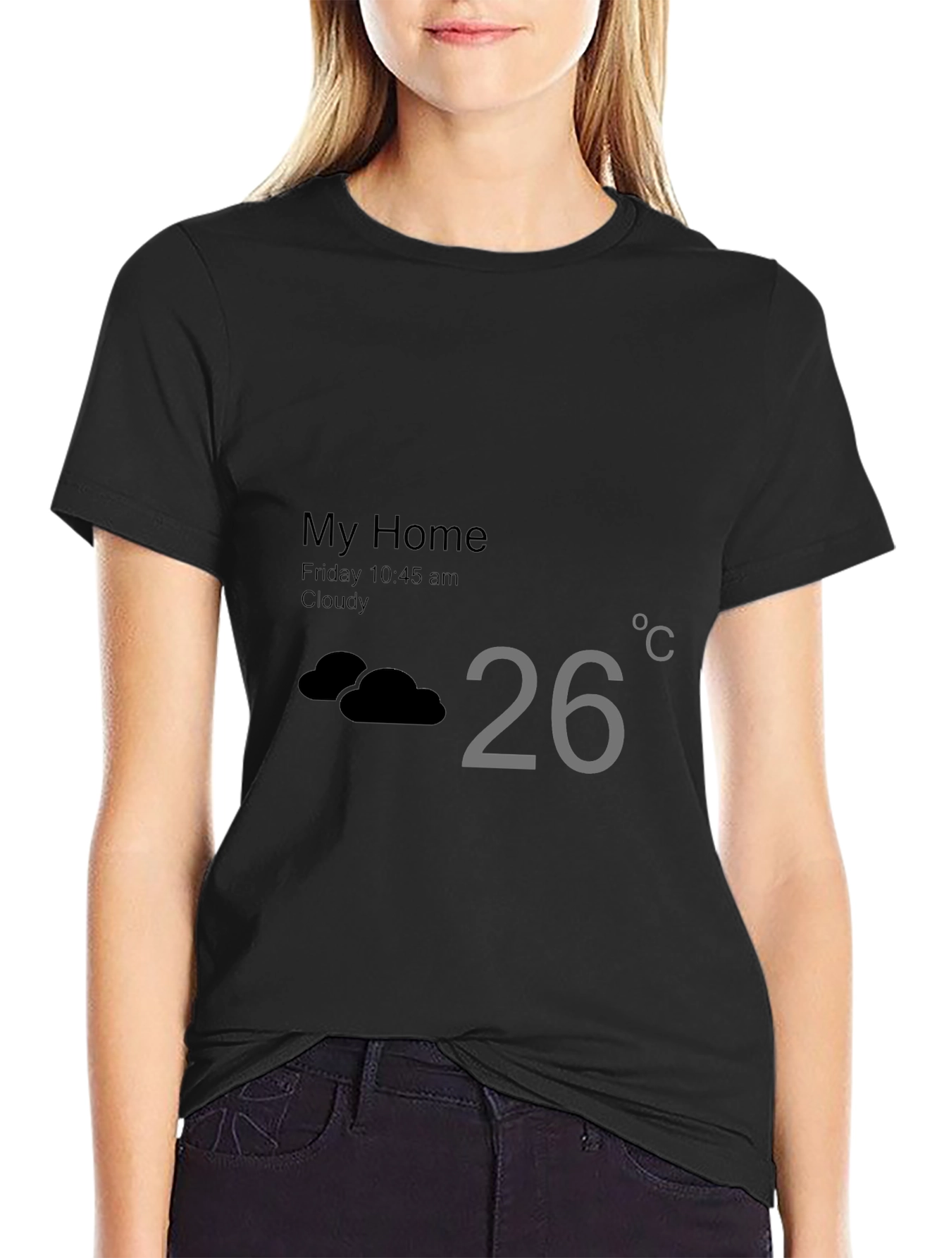 Weather App T-Shirt - My Home Cloudy 26 Degrees