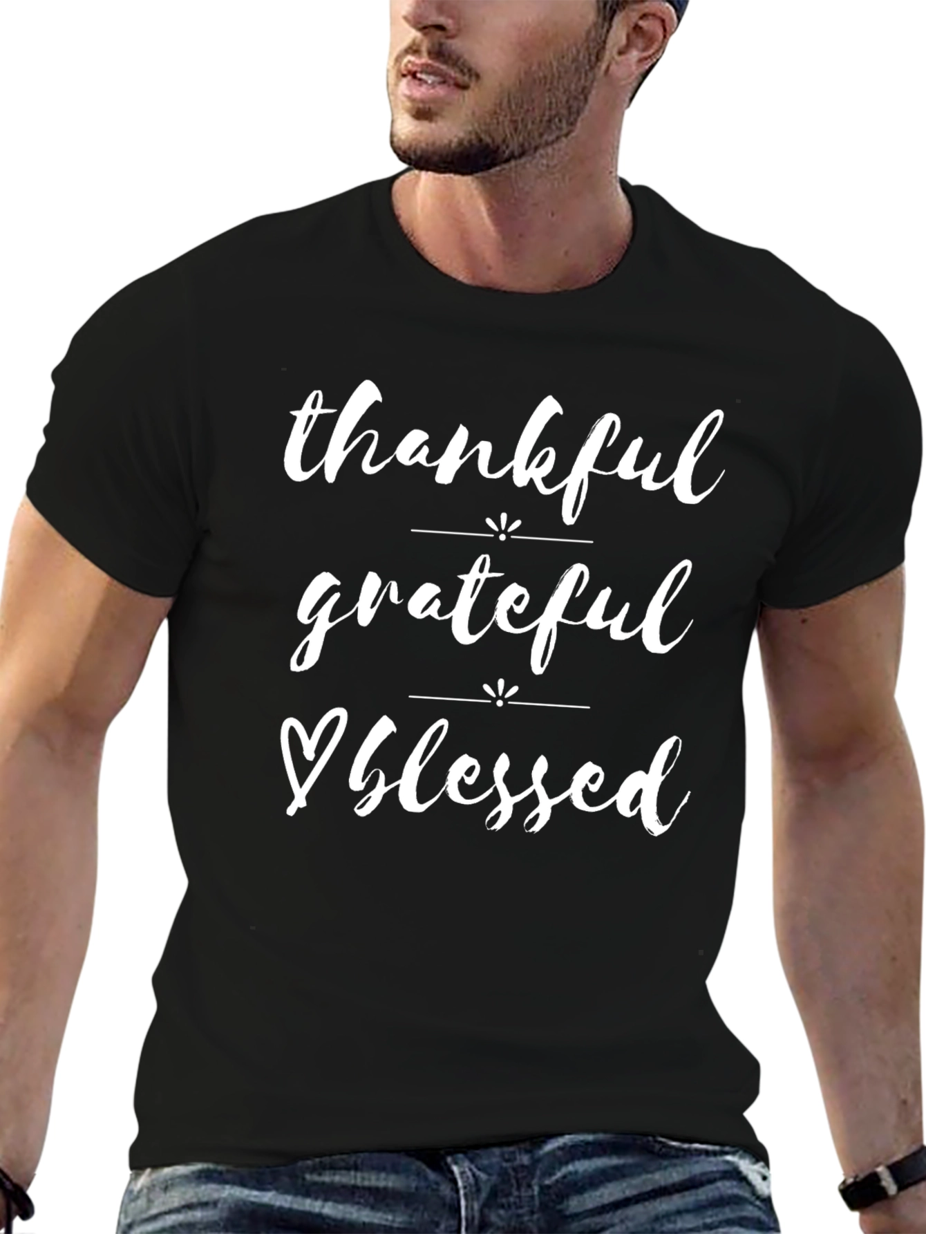 Thankful Grateful Blessed Graphic Tee Shirt