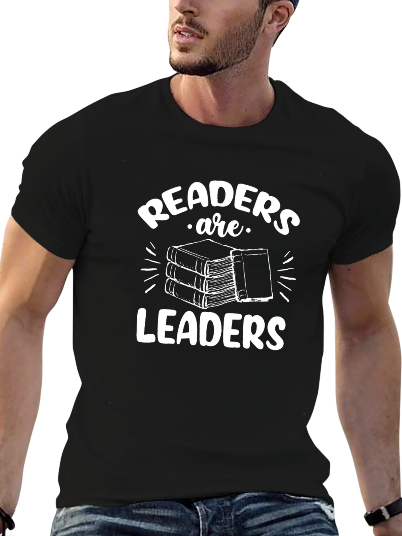 Readers are Leaders Graphic Tee - Black Casual T-Shirt