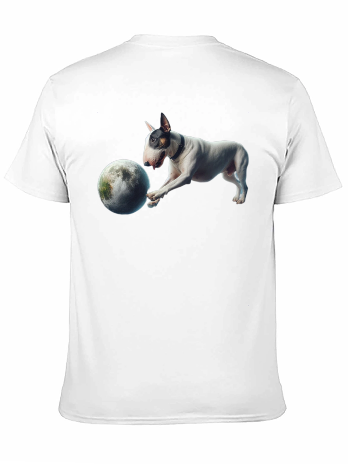 Dog Playing with Moon Graphic T-Shirt
