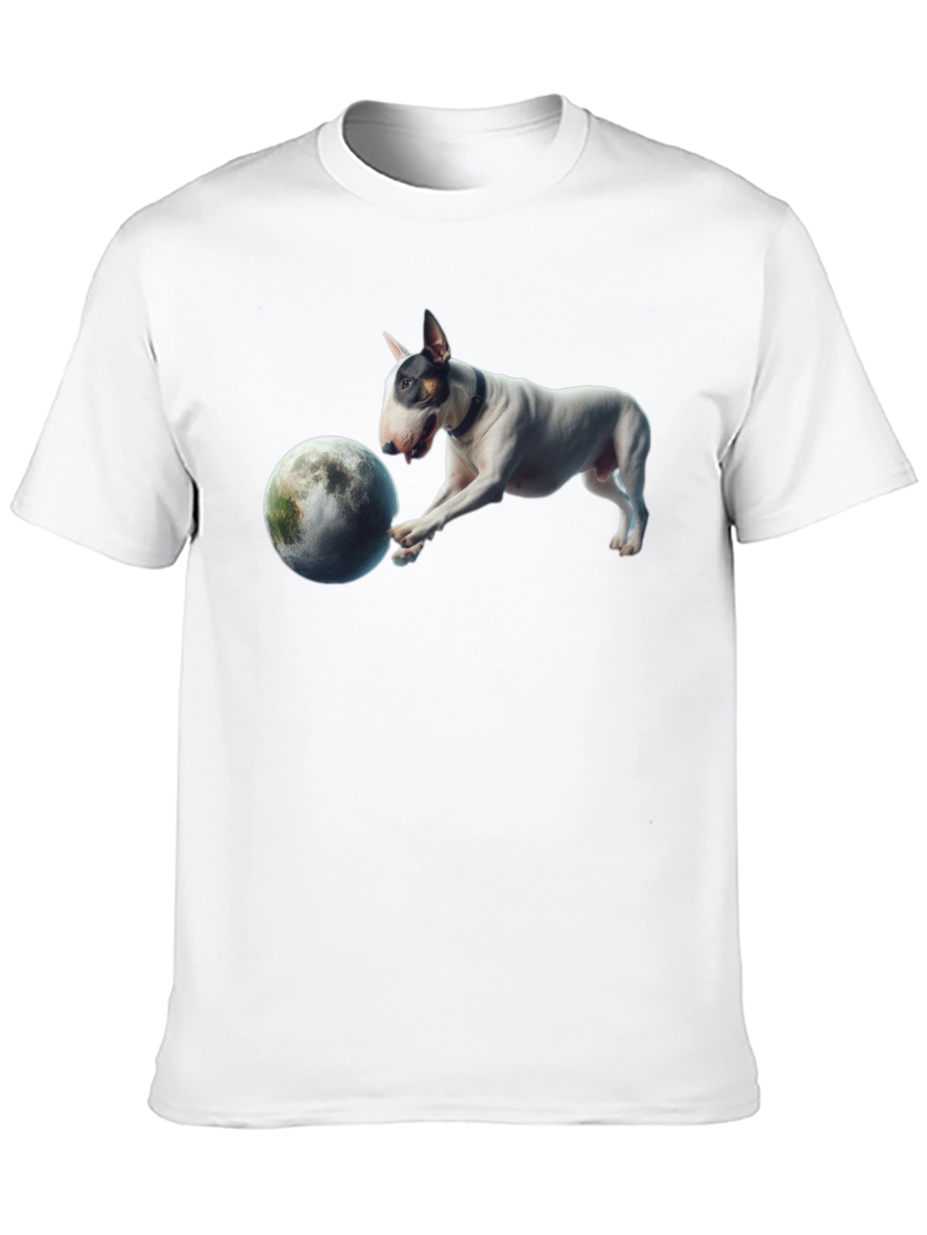 Dog Playing with Moon Graphic T-Shirt