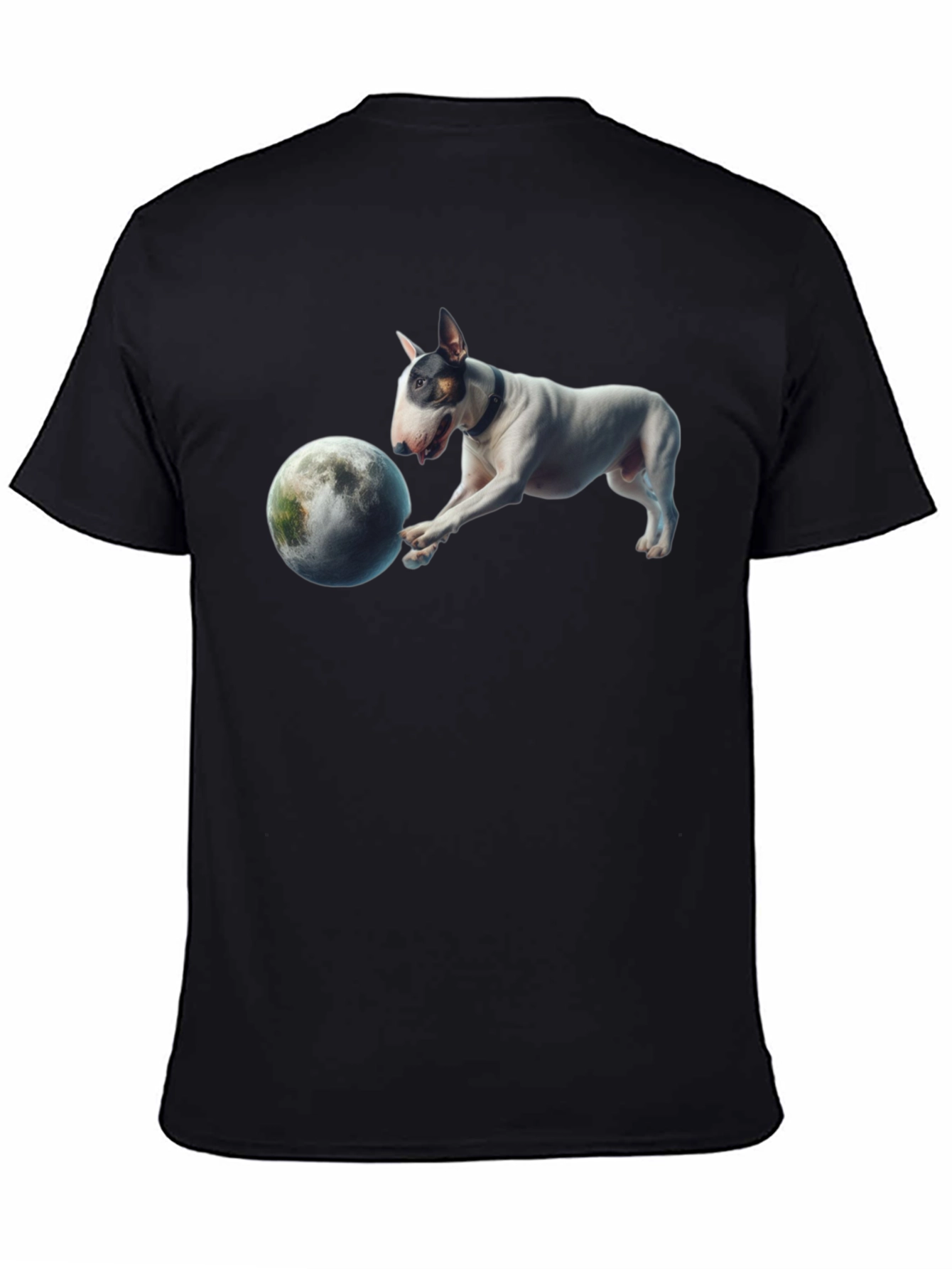 Dog Playing with Moon Graphic T-Shirt