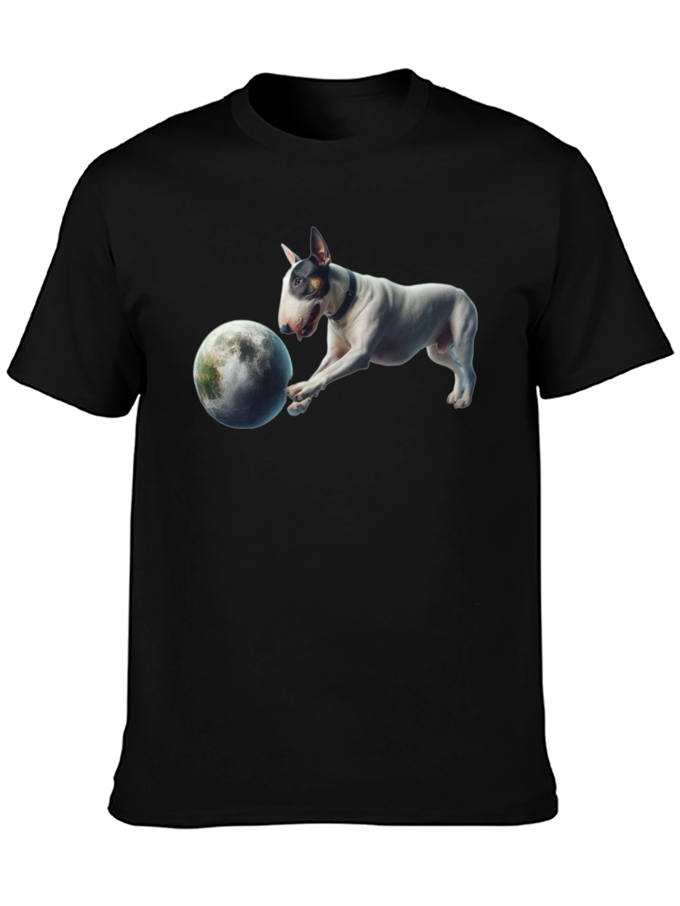 Dog Playing with Moon Graphic T-Shirt