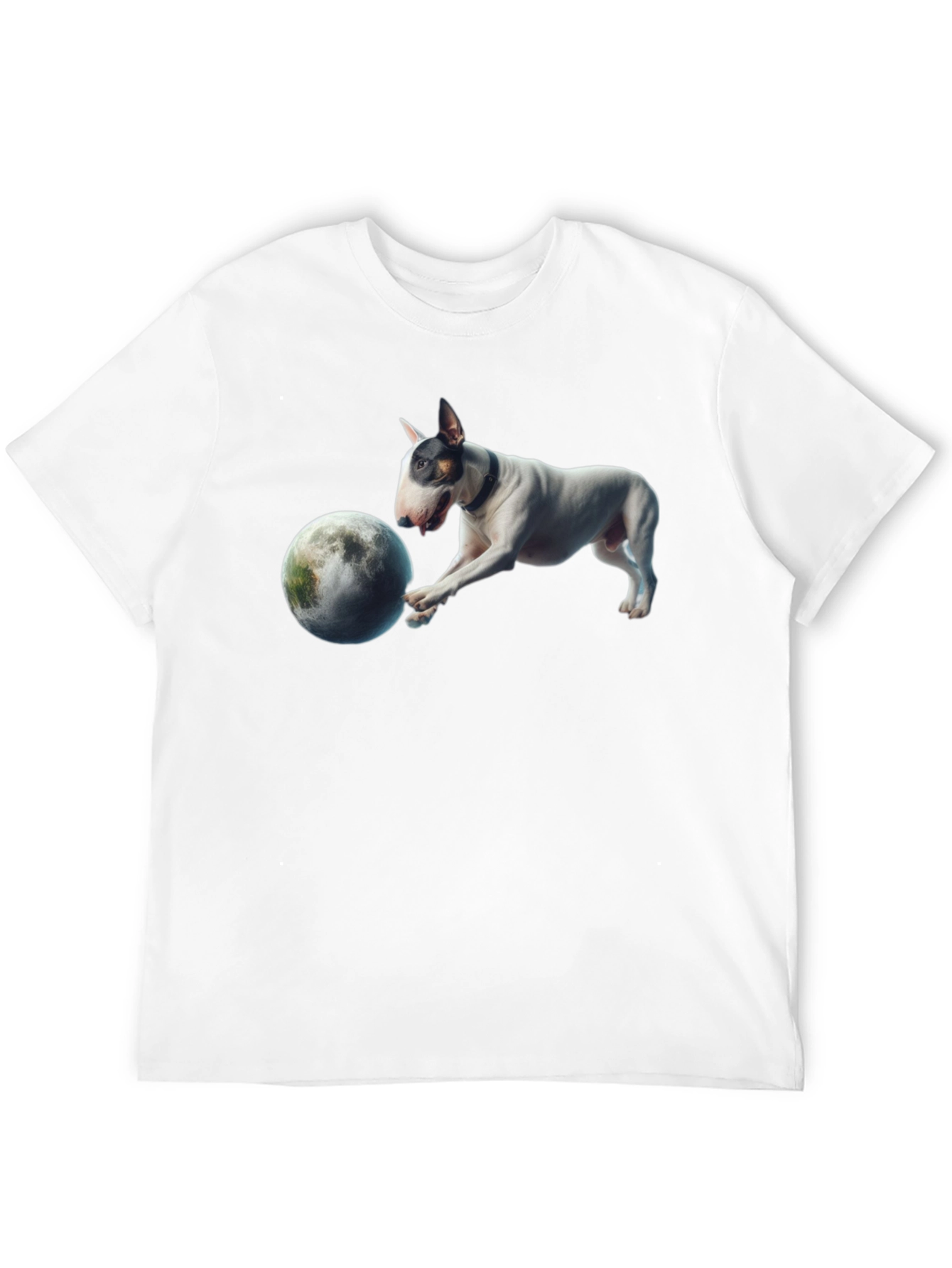Dog Playing with Moon Graphic T-Shirt