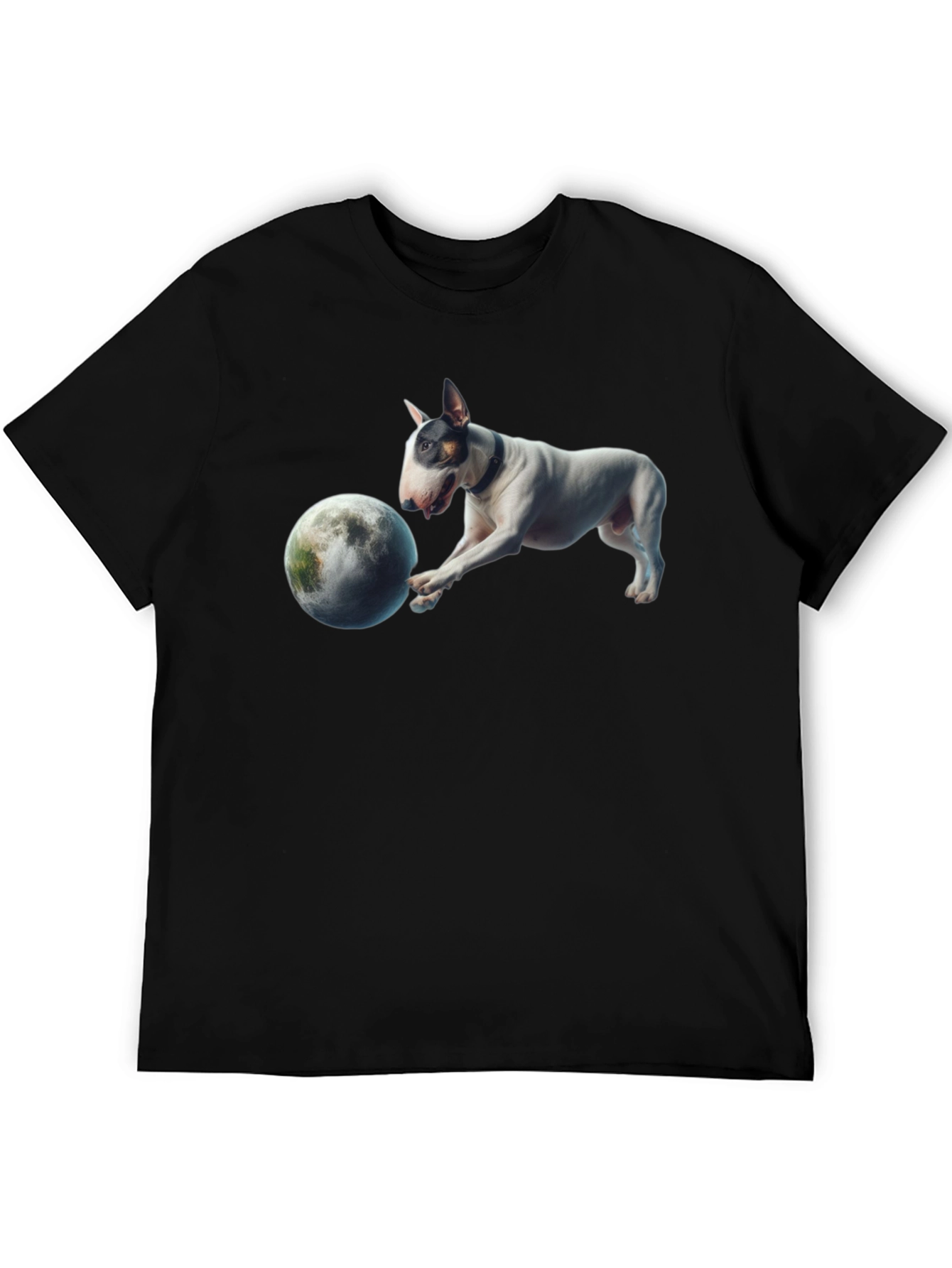 Dog Playing with Moon Graphic T-Shirt