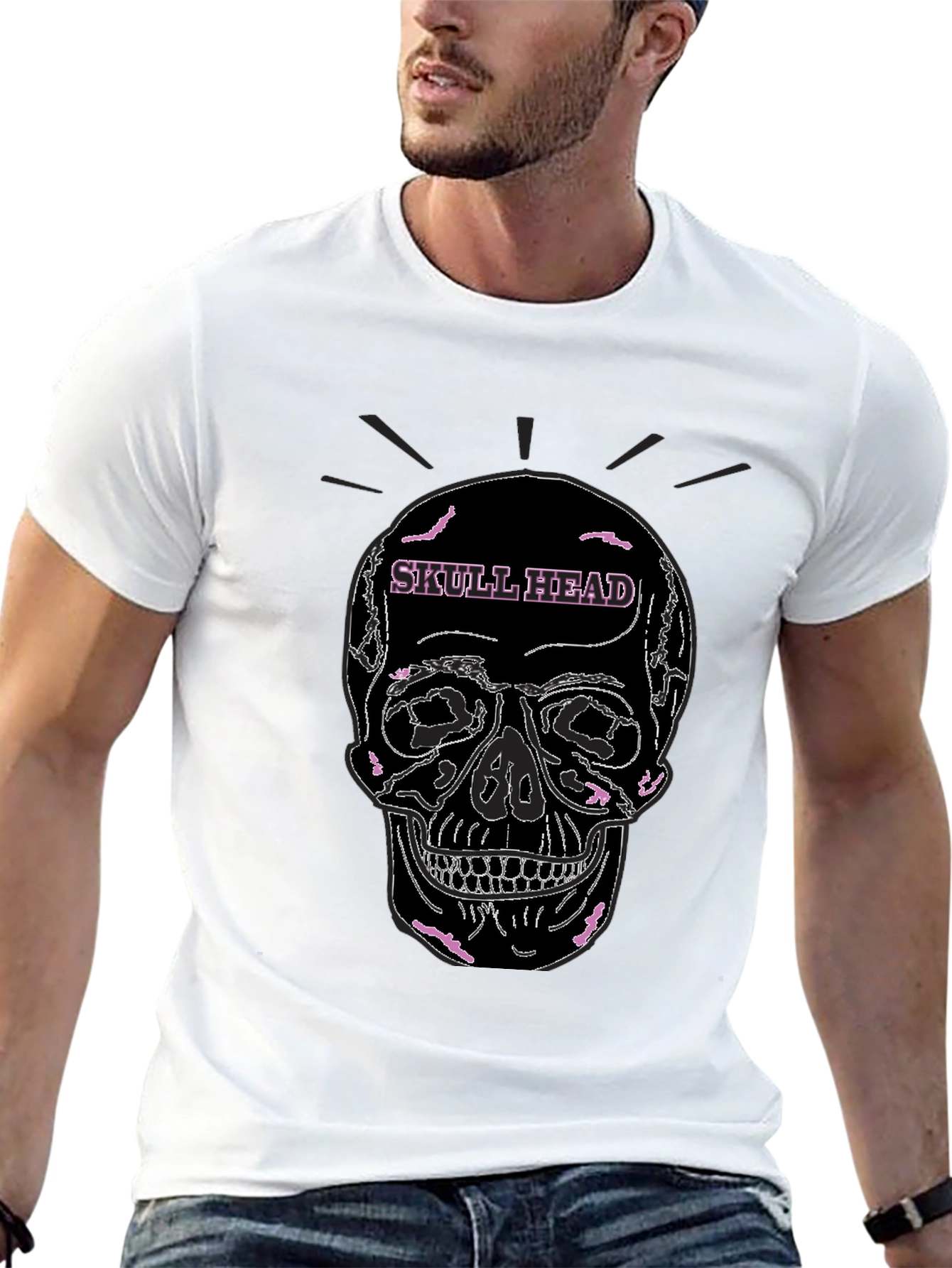 Skull Head Graphic Tee - Edgy Streetwear