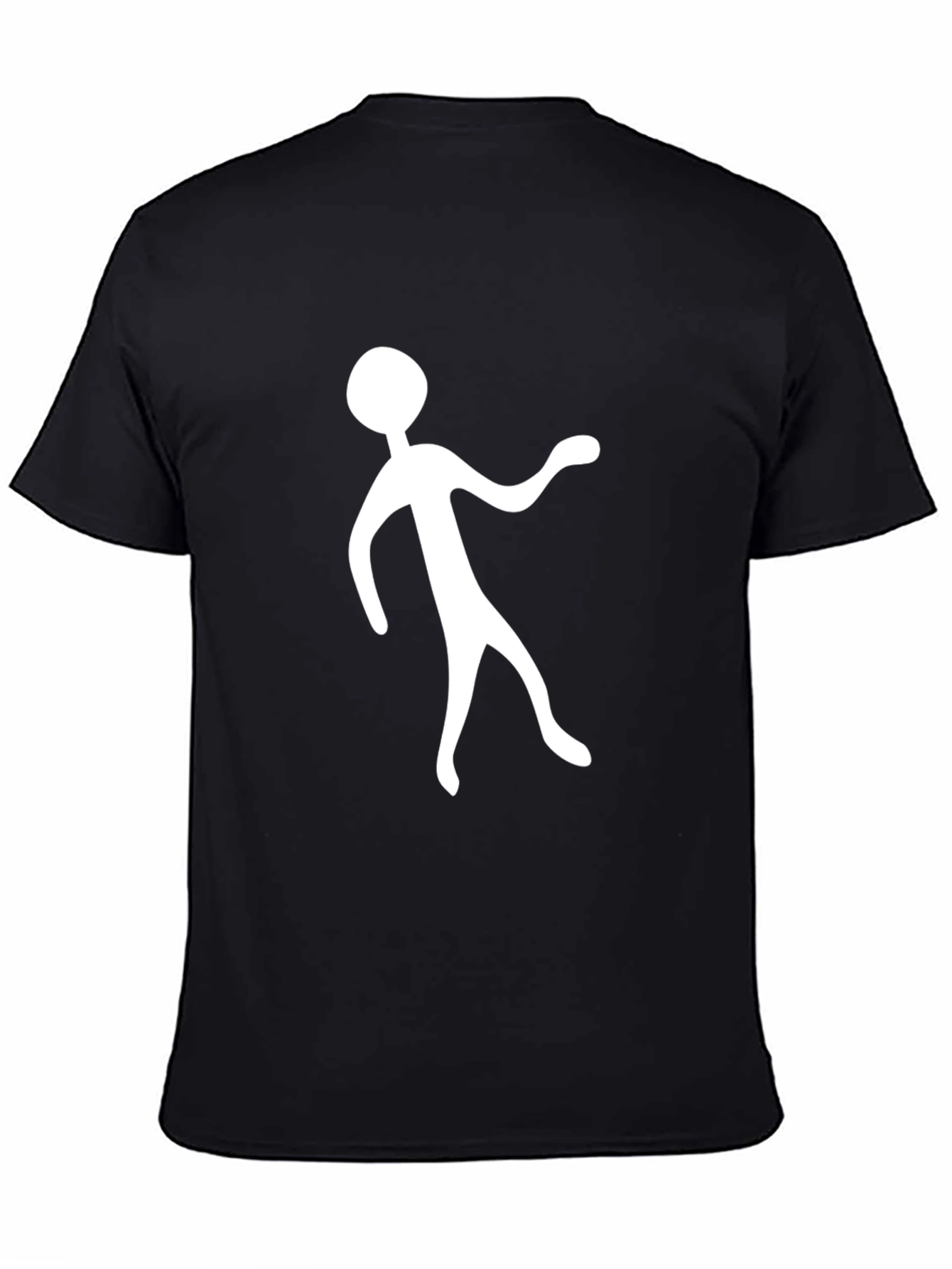 Modern Abstract Figure Graphic T-Shirt - Black