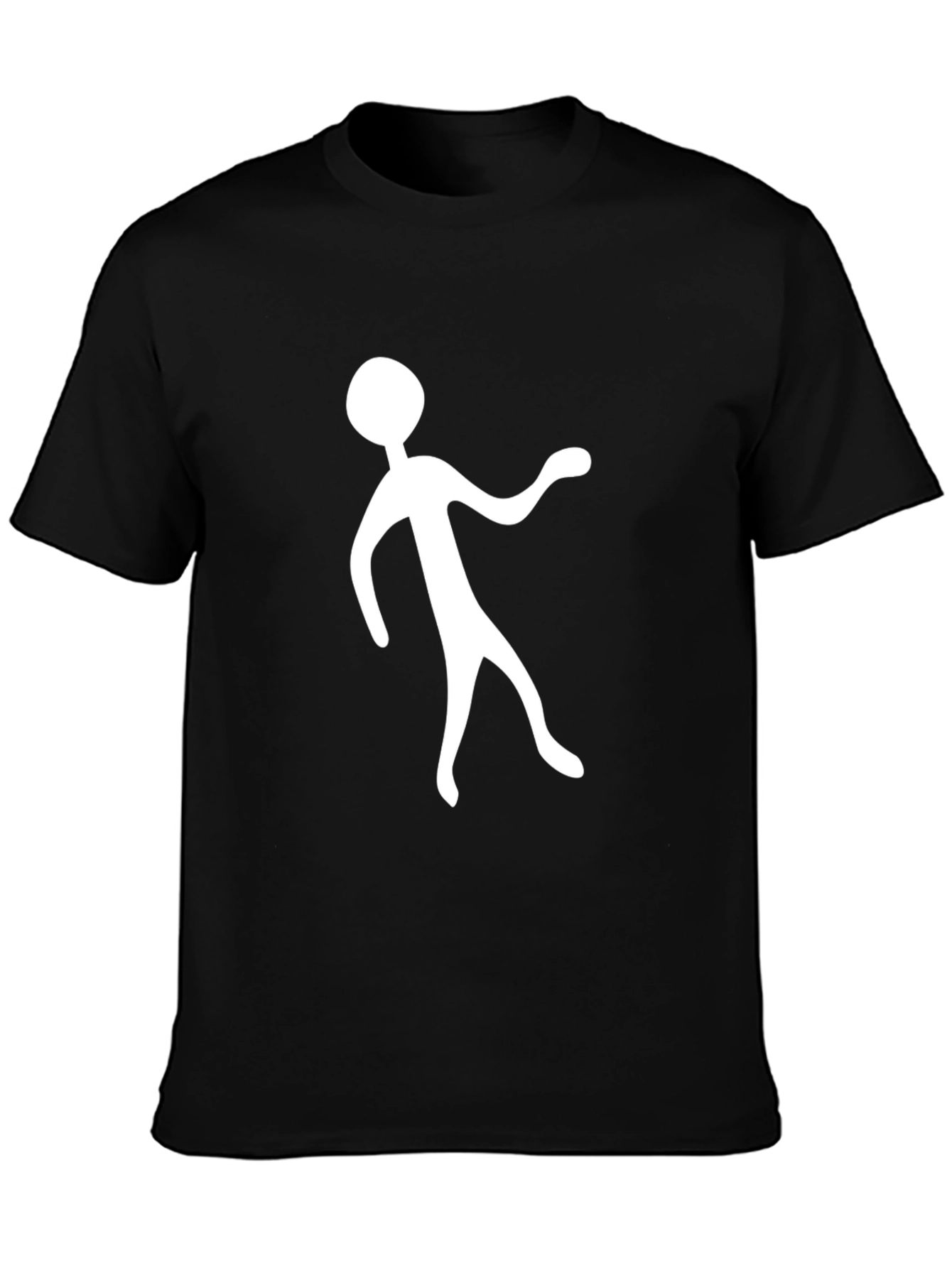 Modern Abstract Figure Graphic T-Shirt - Black
