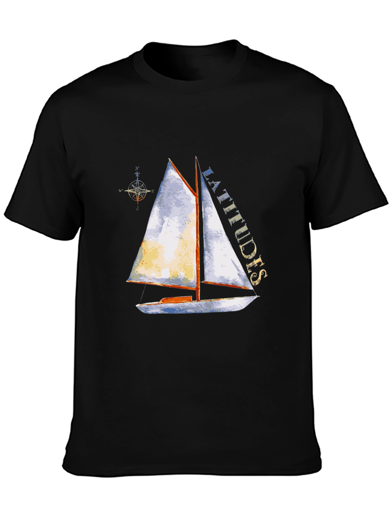 Latitudes Sailboat Graphic Tee - Nautical Adventure Shirt