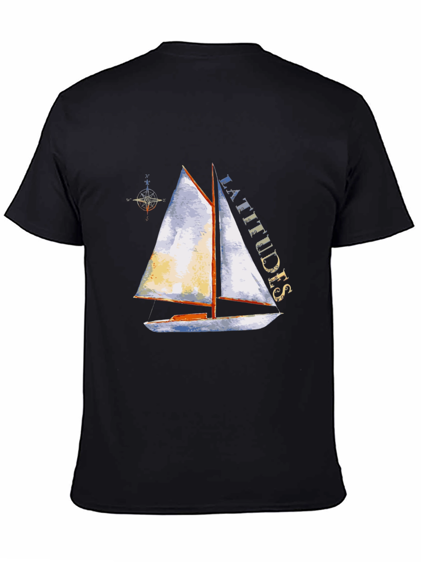 Latitudes Sailboat Graphic Tee - Nautical Adventure Shirt