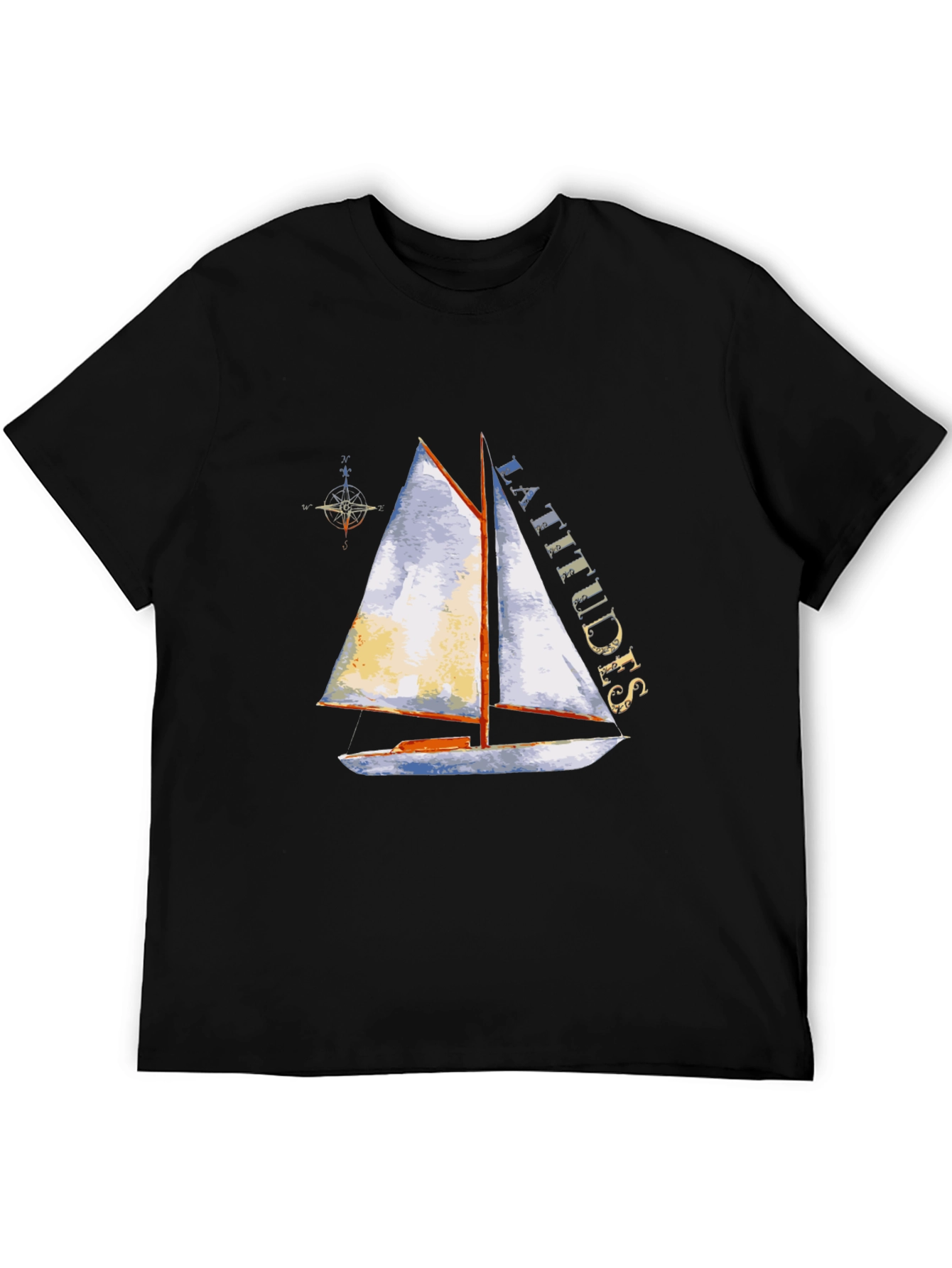 Latitudes Sailboat Graphic Tee - Nautical Adventure Shirt