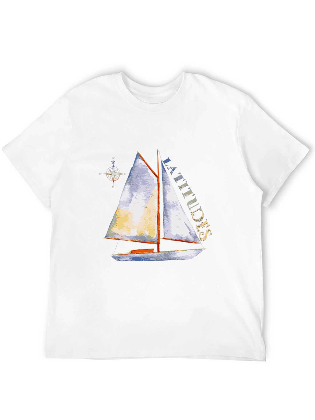 Latitudes Sailboat Graphic Tee - Nautical Adventure Shirt
