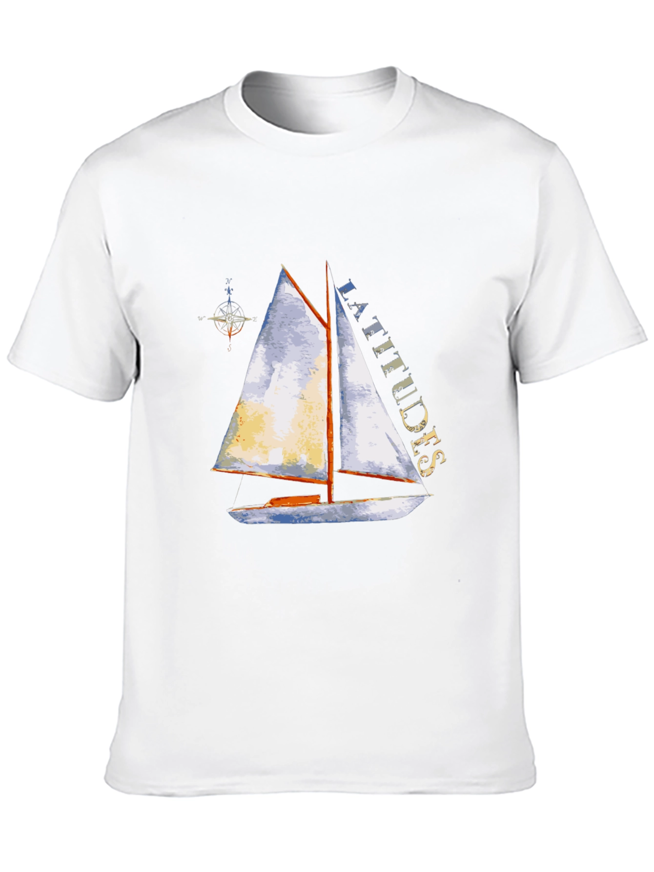 Latitudes Sailboat Graphic Tee - Nautical Adventure Shirt