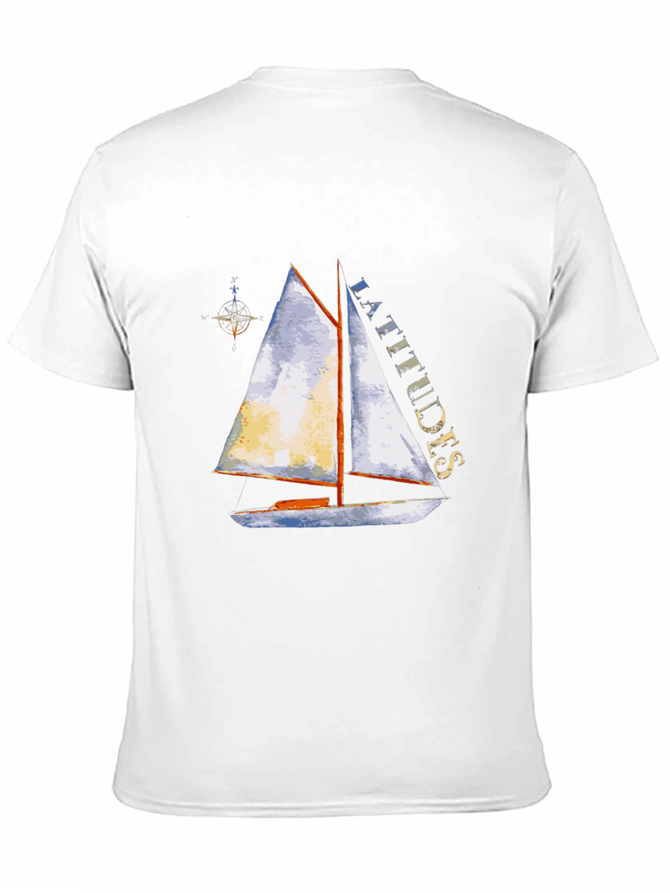 Latitudes Sailboat Graphic Tee - Nautical Adventure Shirt
