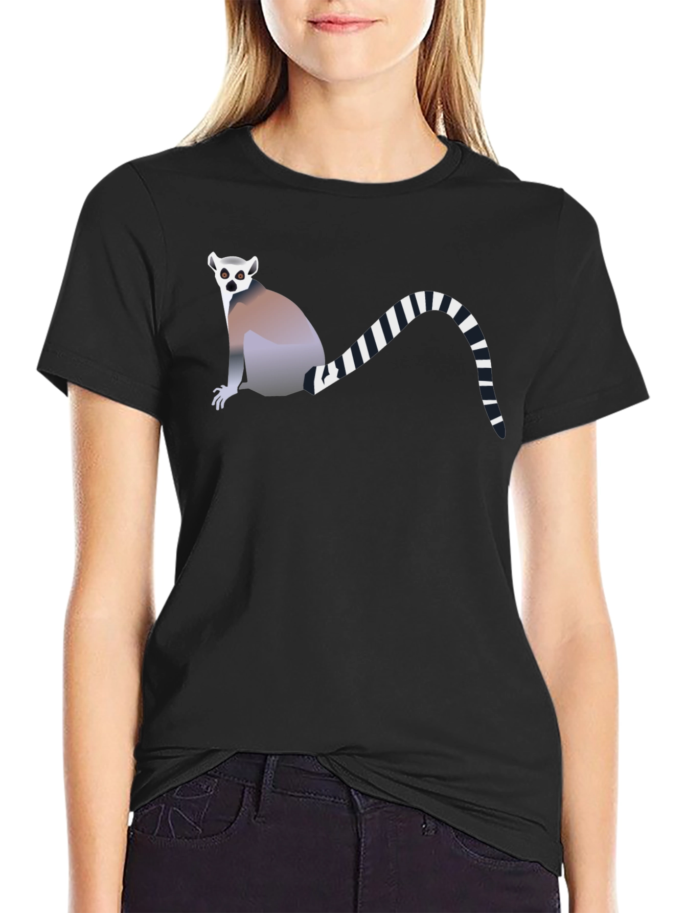 Lemur Graphic Tee - Black Cotton Comfort