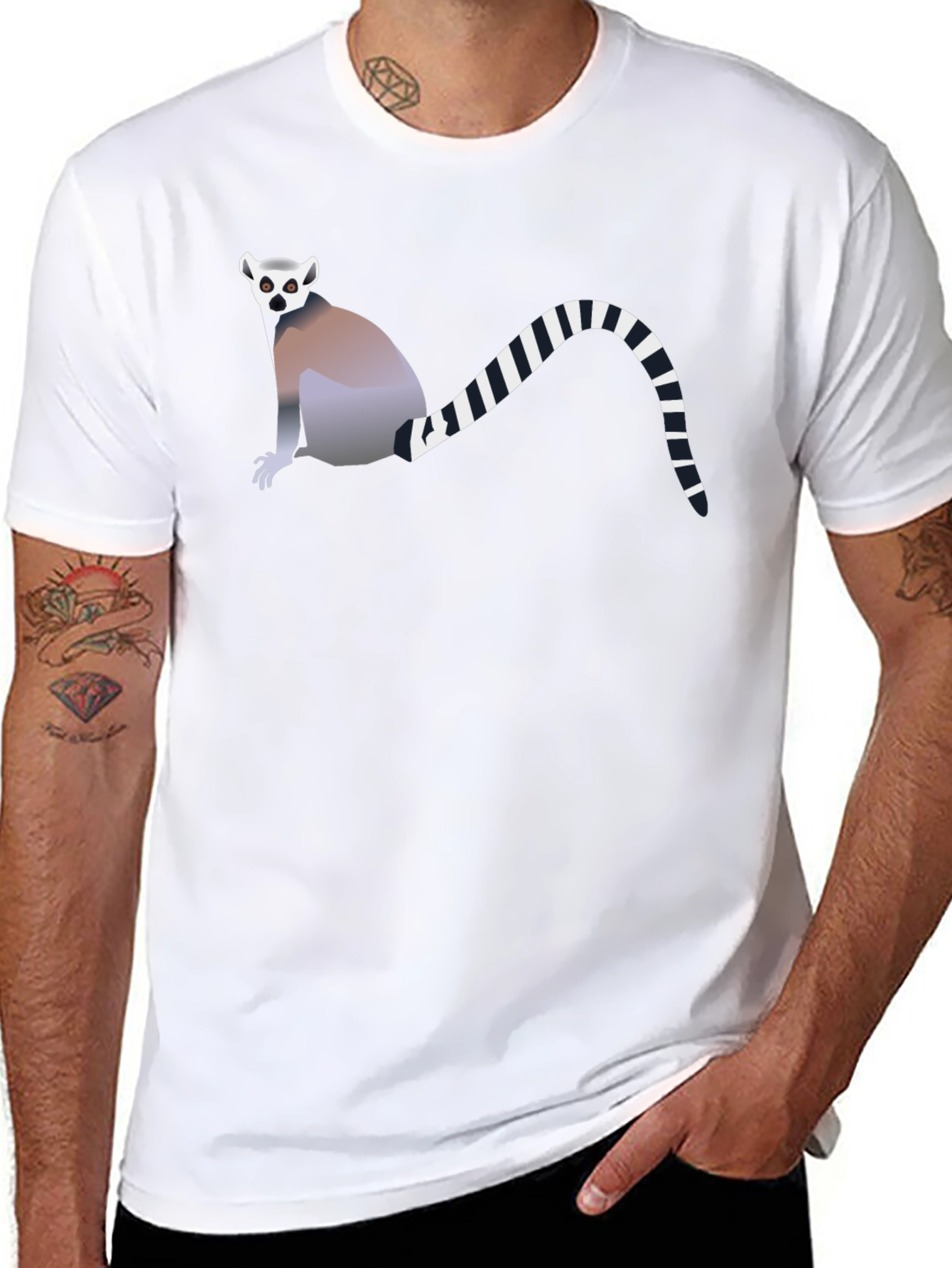 Lemur Graphic Tee - Black Cotton Comfort