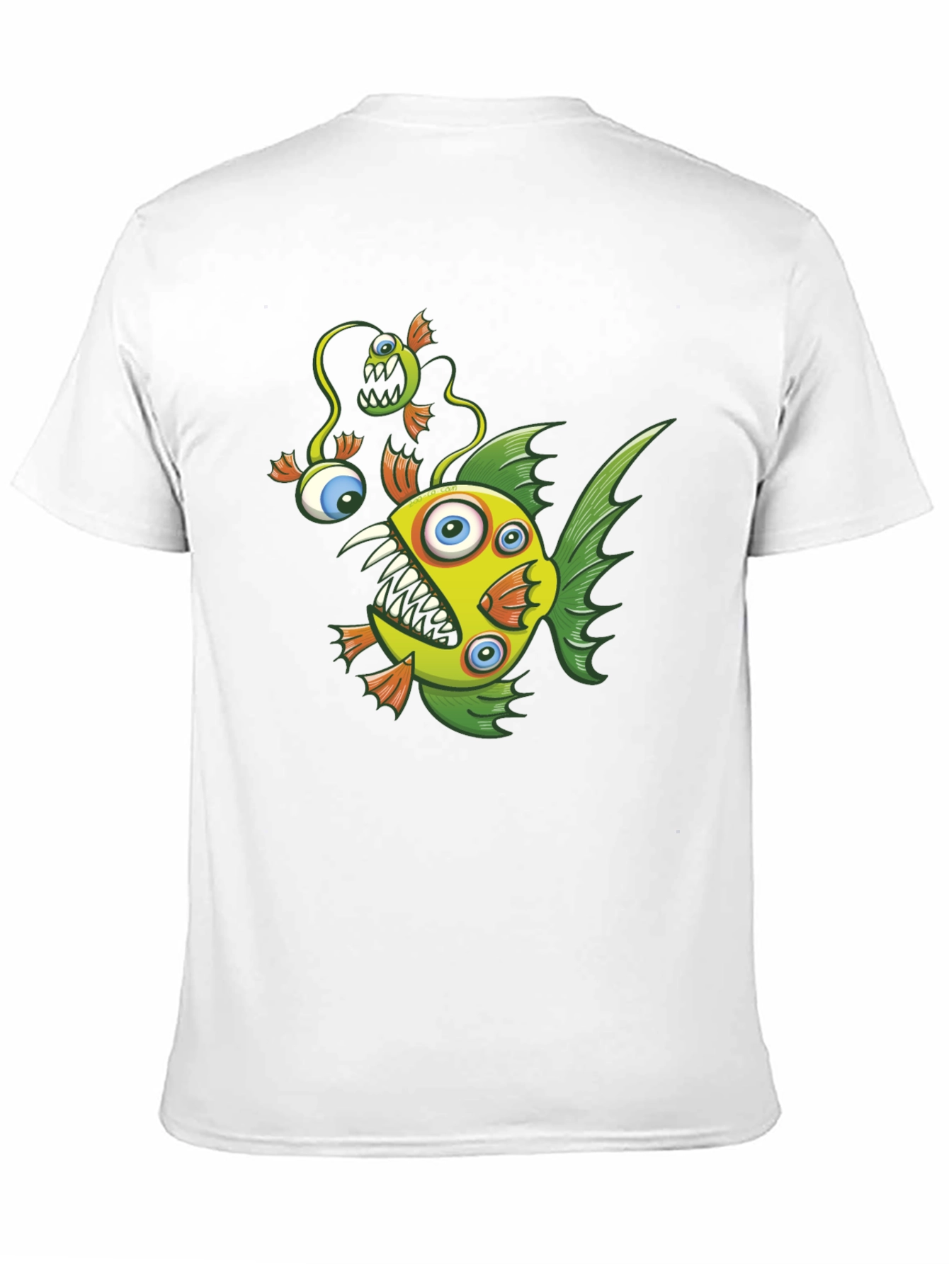 Crazy Fish Graphic Tee - Black Cotton T-Shirt