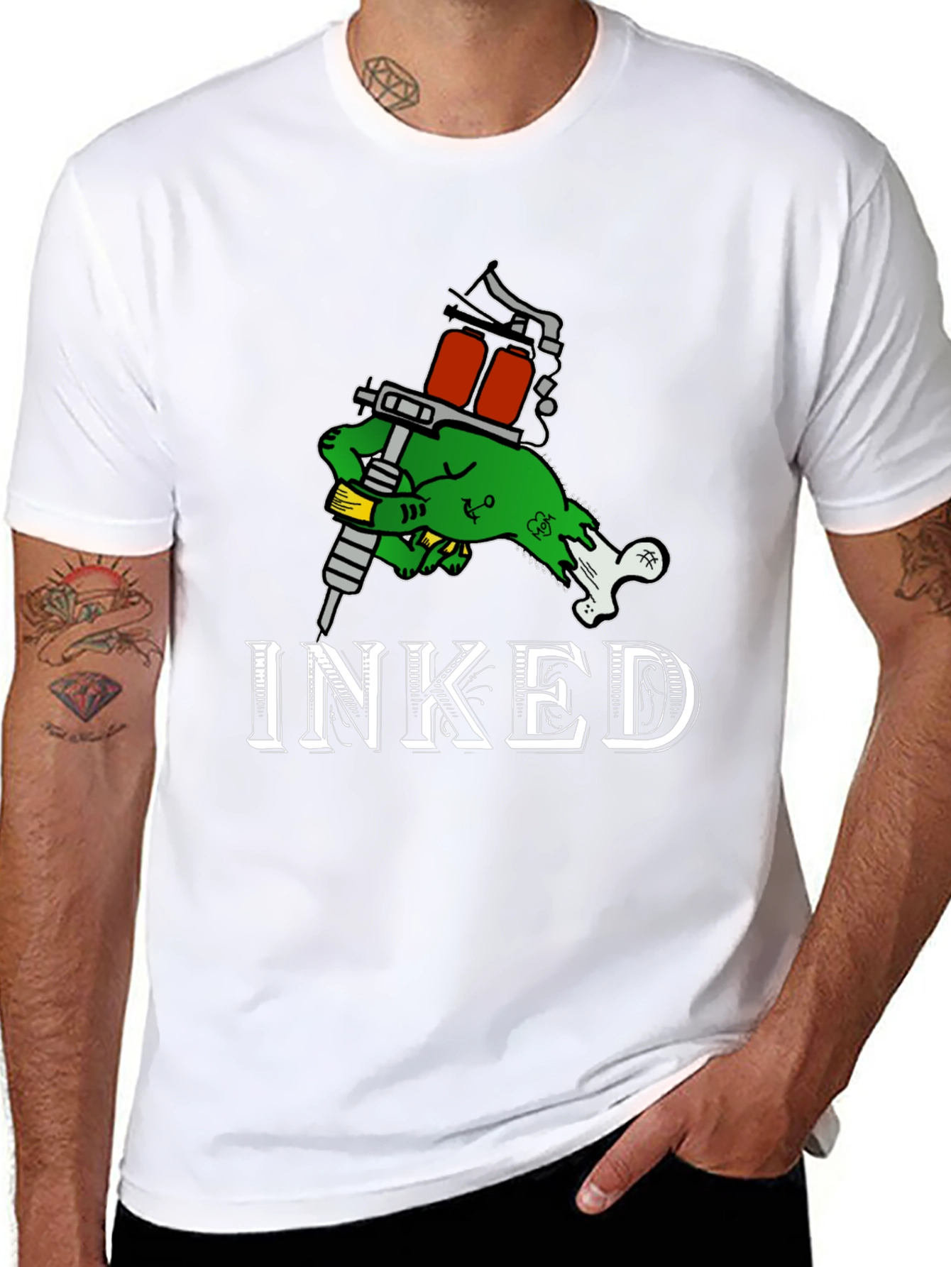 Inked Zombie Hand Tattoo T-Shirt - Black
