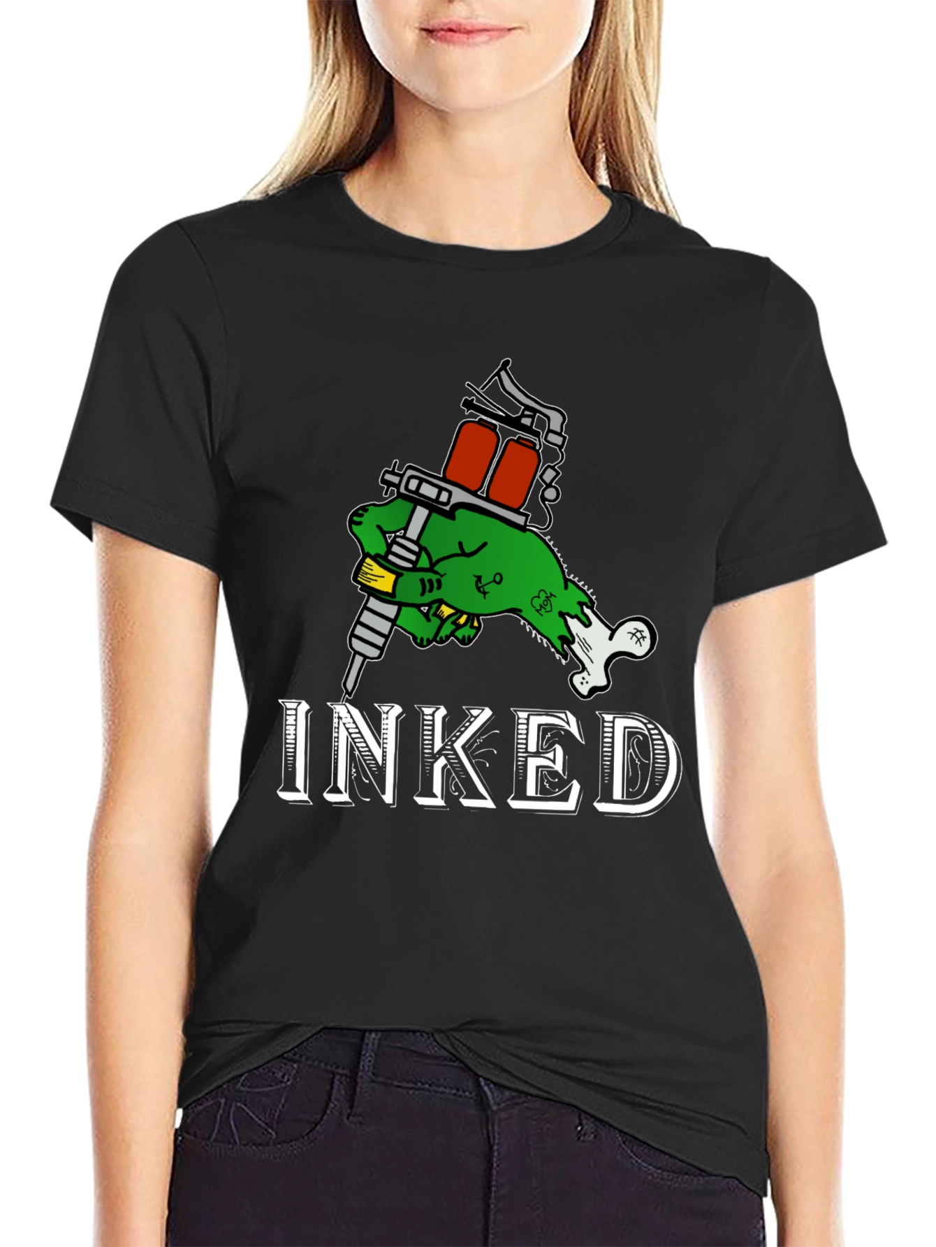 Inked Zombie Hand Tattoo T-Shirt - Black