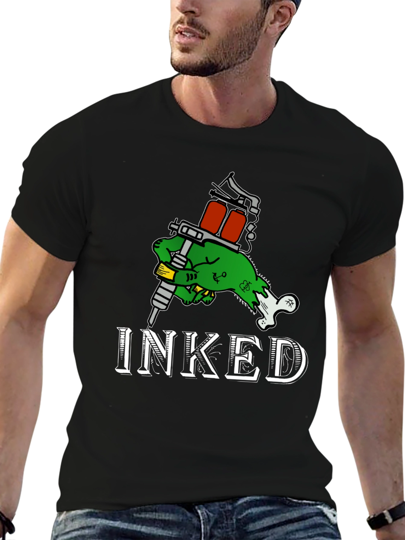 Inked Zombie Hand Tattoo T-Shirt - Black