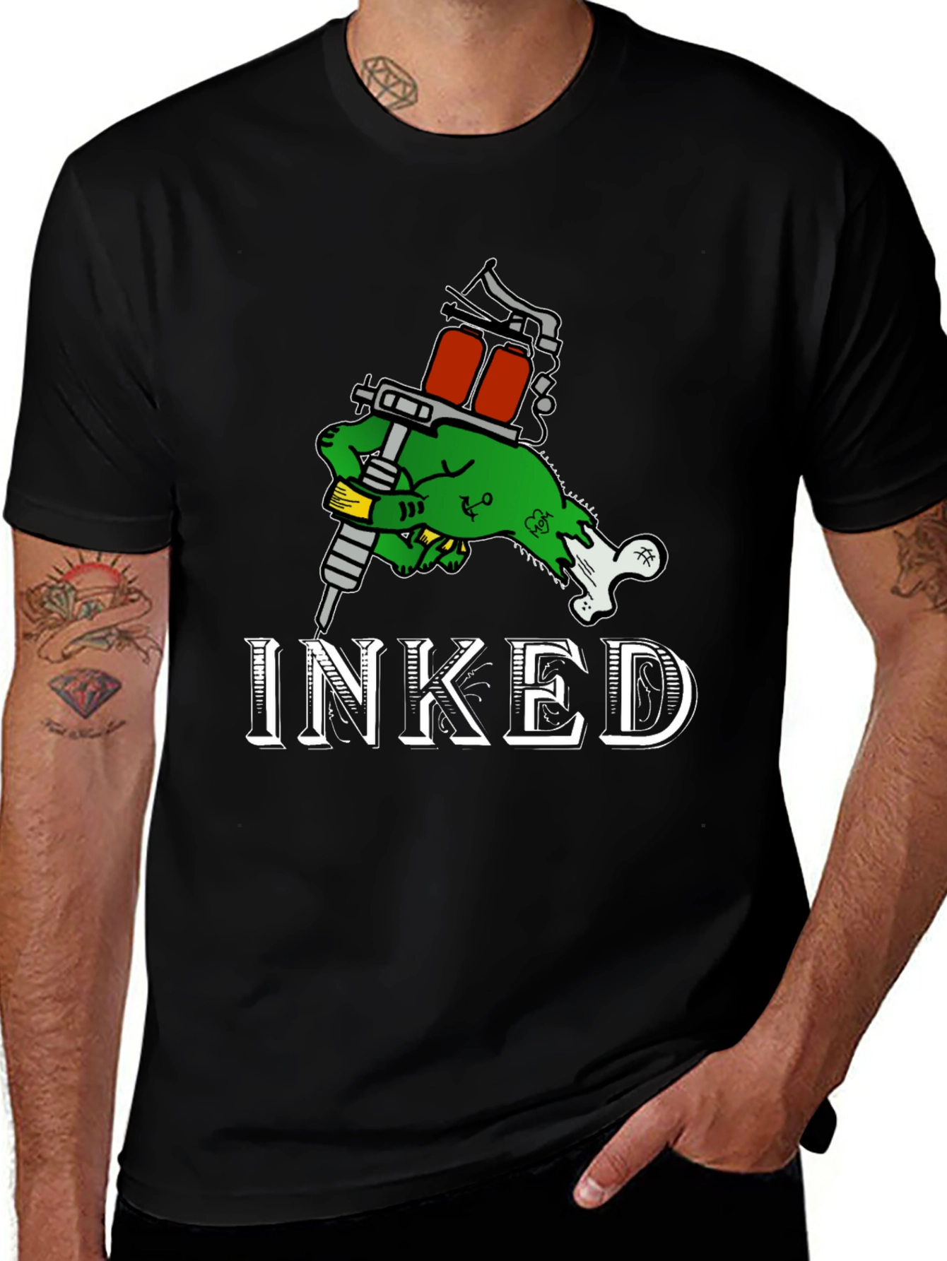 Inked Zombie Hand Tattoo T-Shirt - Black