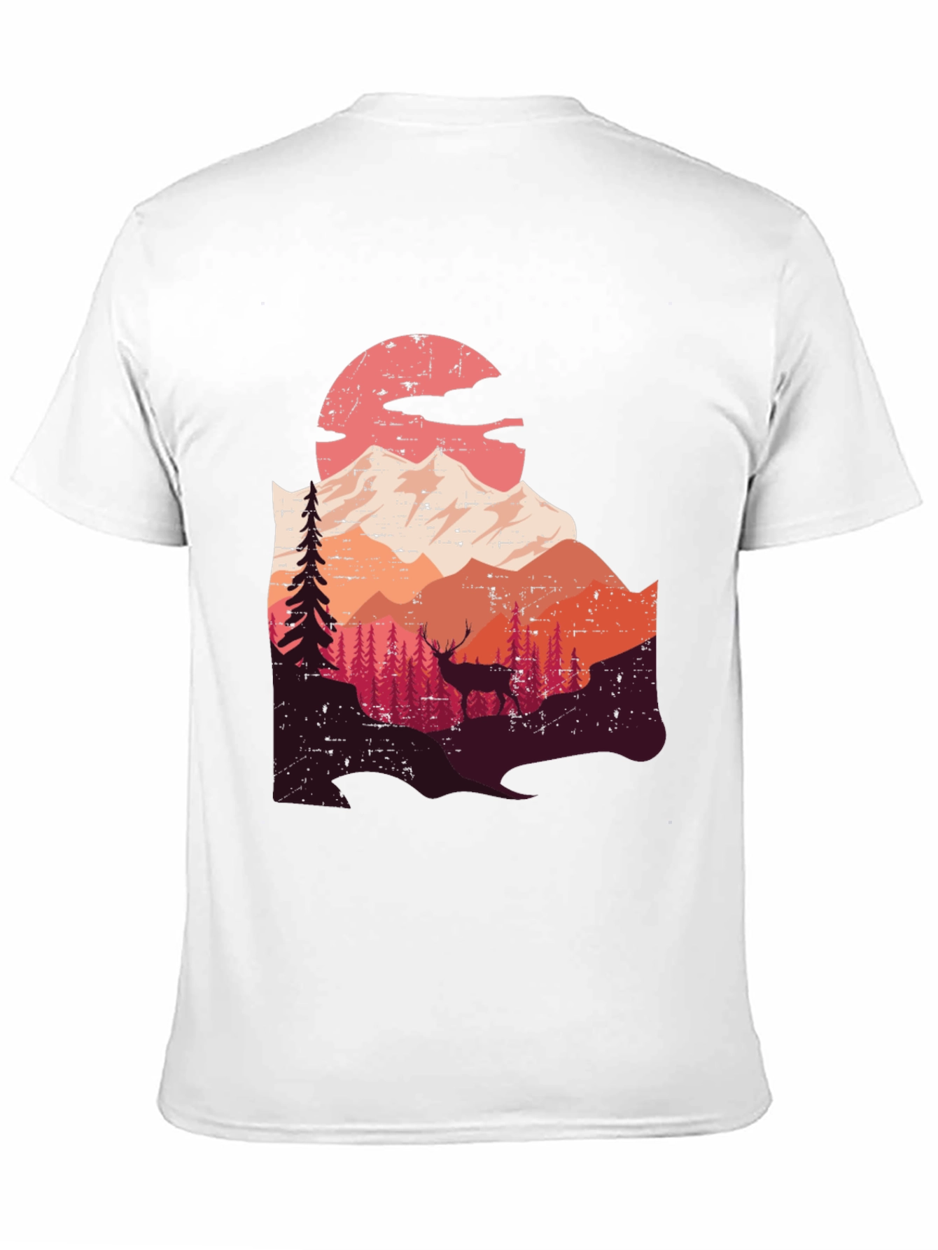 Mountain Deer Graphic Tee - Nature Lovers T-Shirt