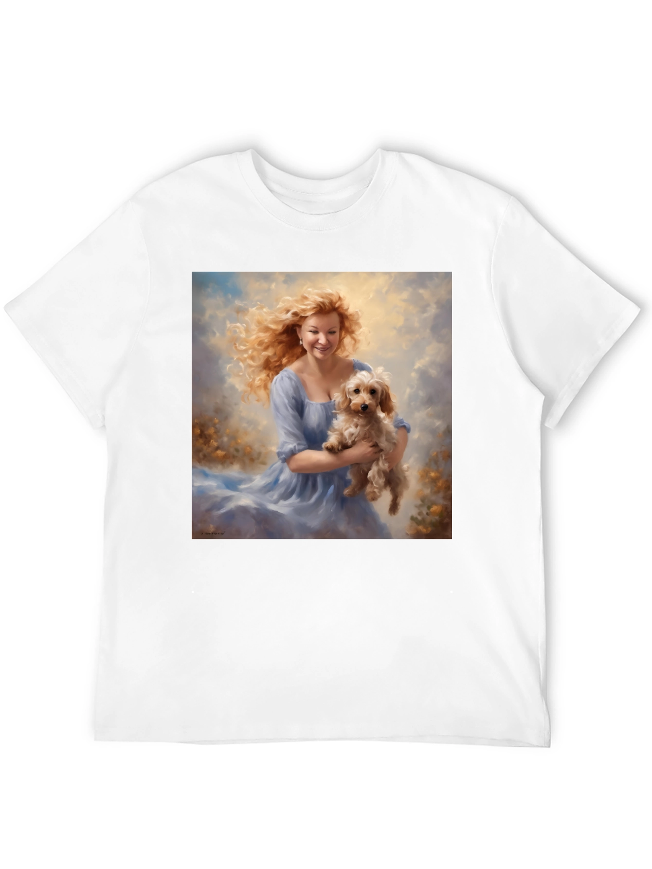 Woman with Dog Graphic Tee - Soft & Stylish