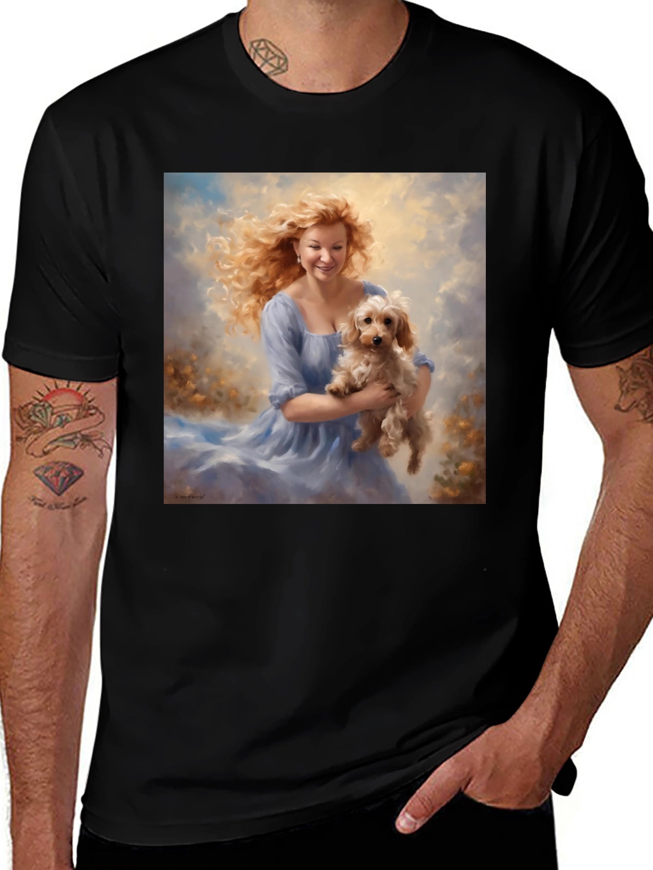 Woman with Dog Graphic Tee - Soft & Stylish