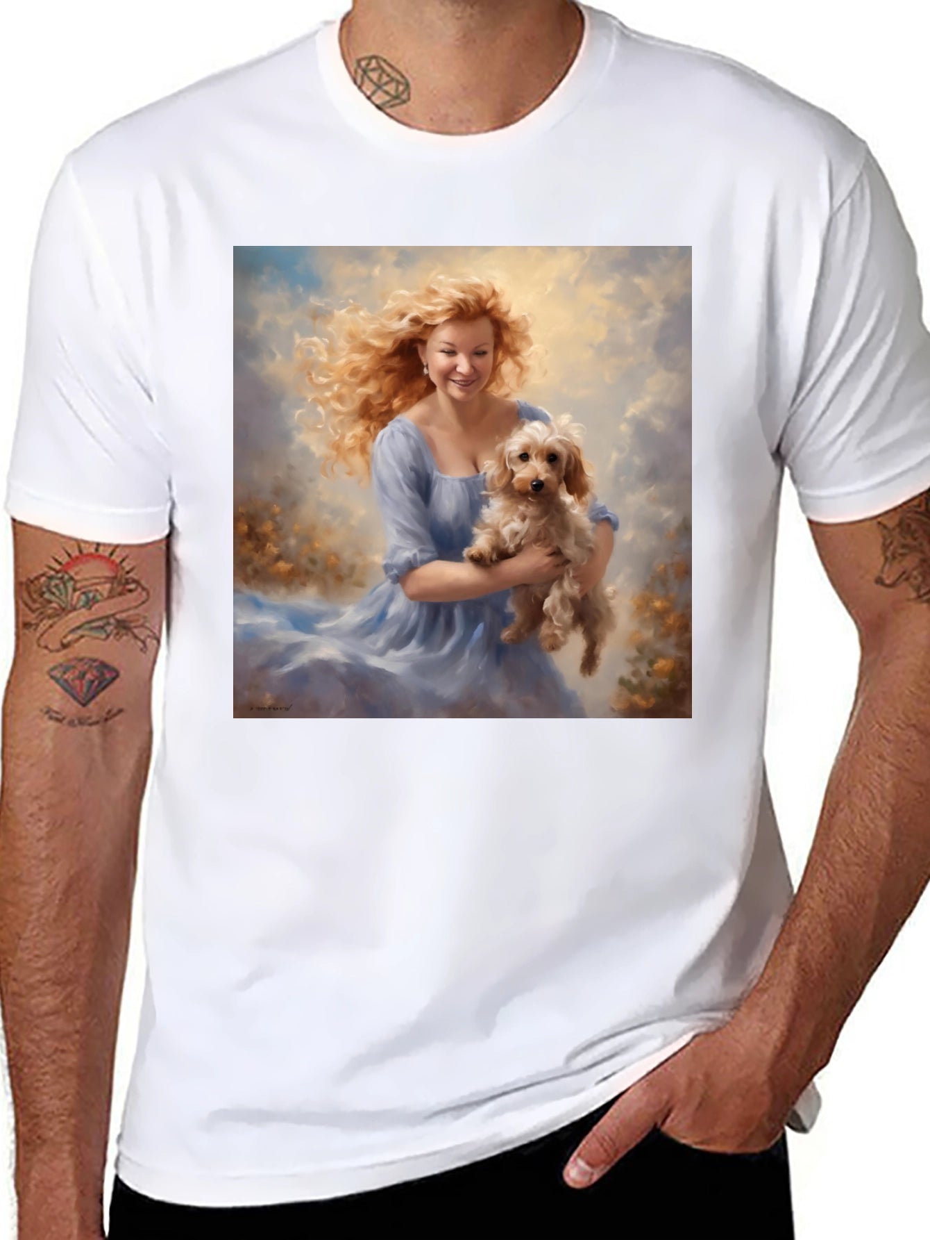 Woman with Dog Graphic Tee - Soft & Stylish