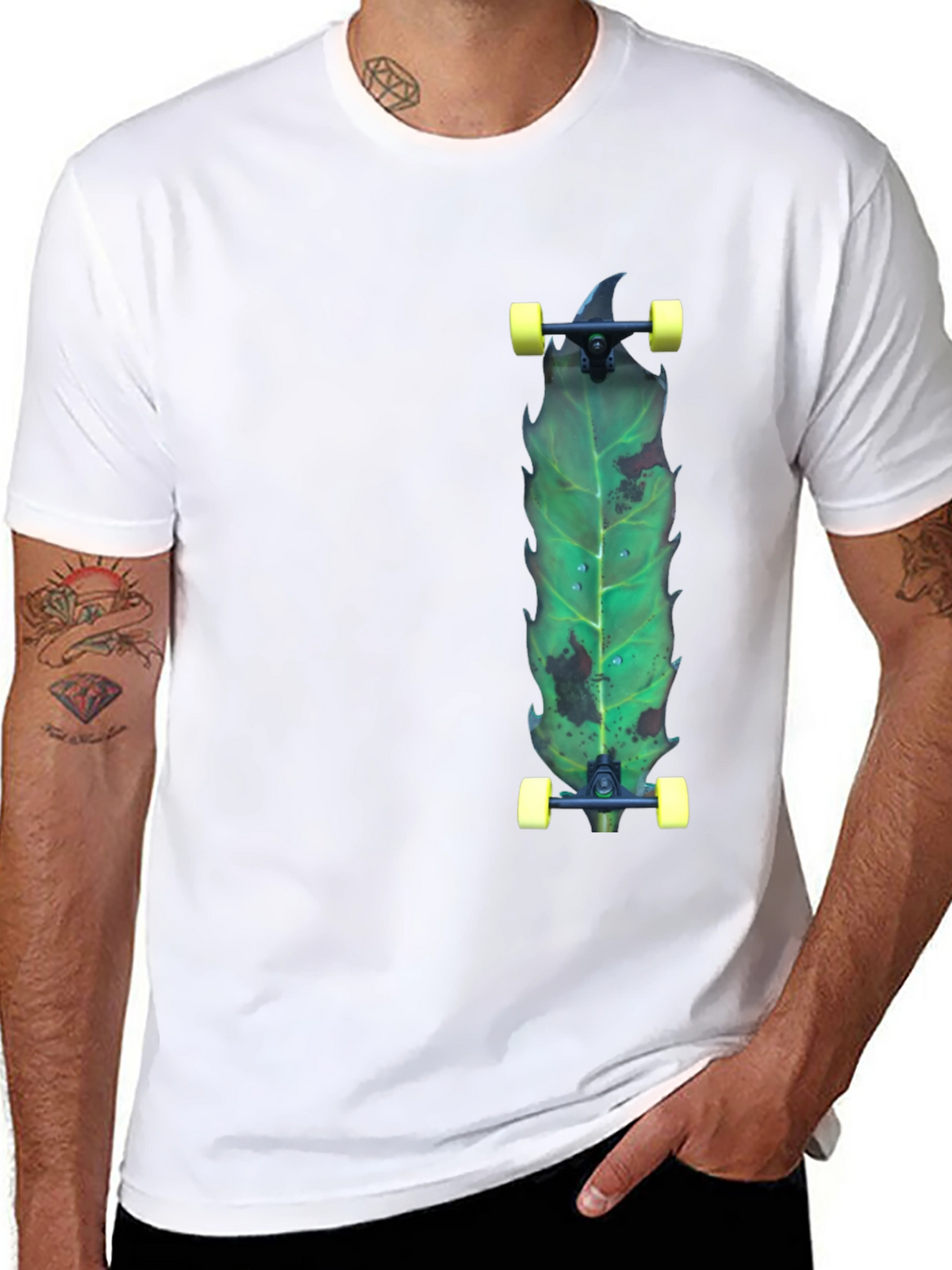 Leaf Skateboard T-Shirt - Unique Graphic Tee