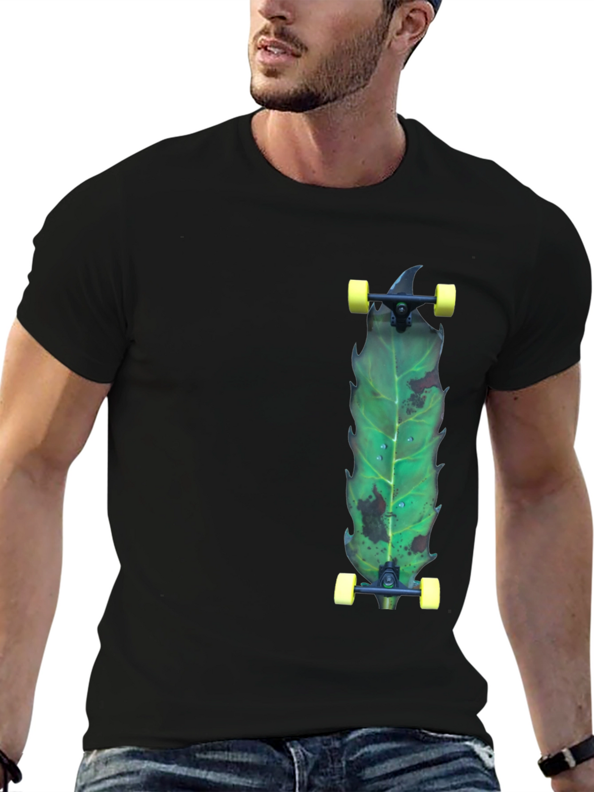 Leaf Skateboard T-Shirt - Unique Graphic Tee