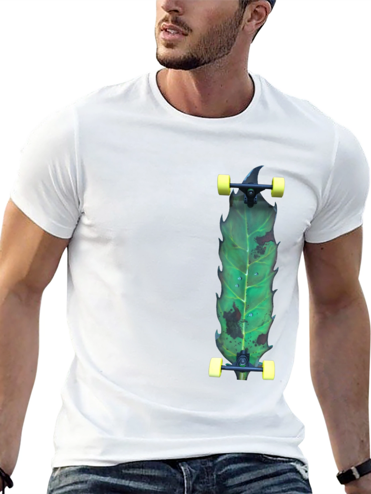 Leaf Skateboard T-Shirt - Unique Graphic Tee