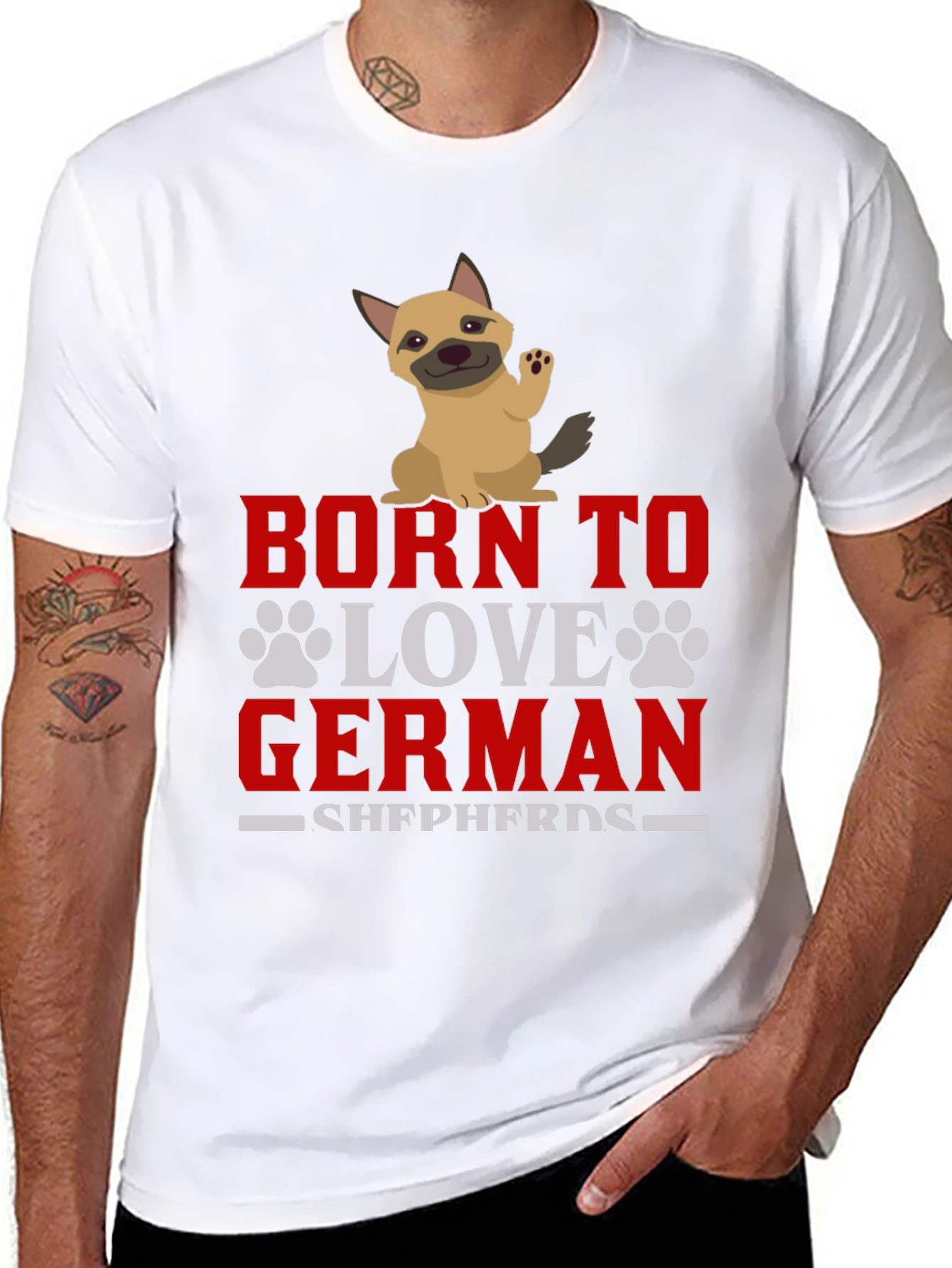 Born To Love German Shepherds Dog Graphic T-Shirt