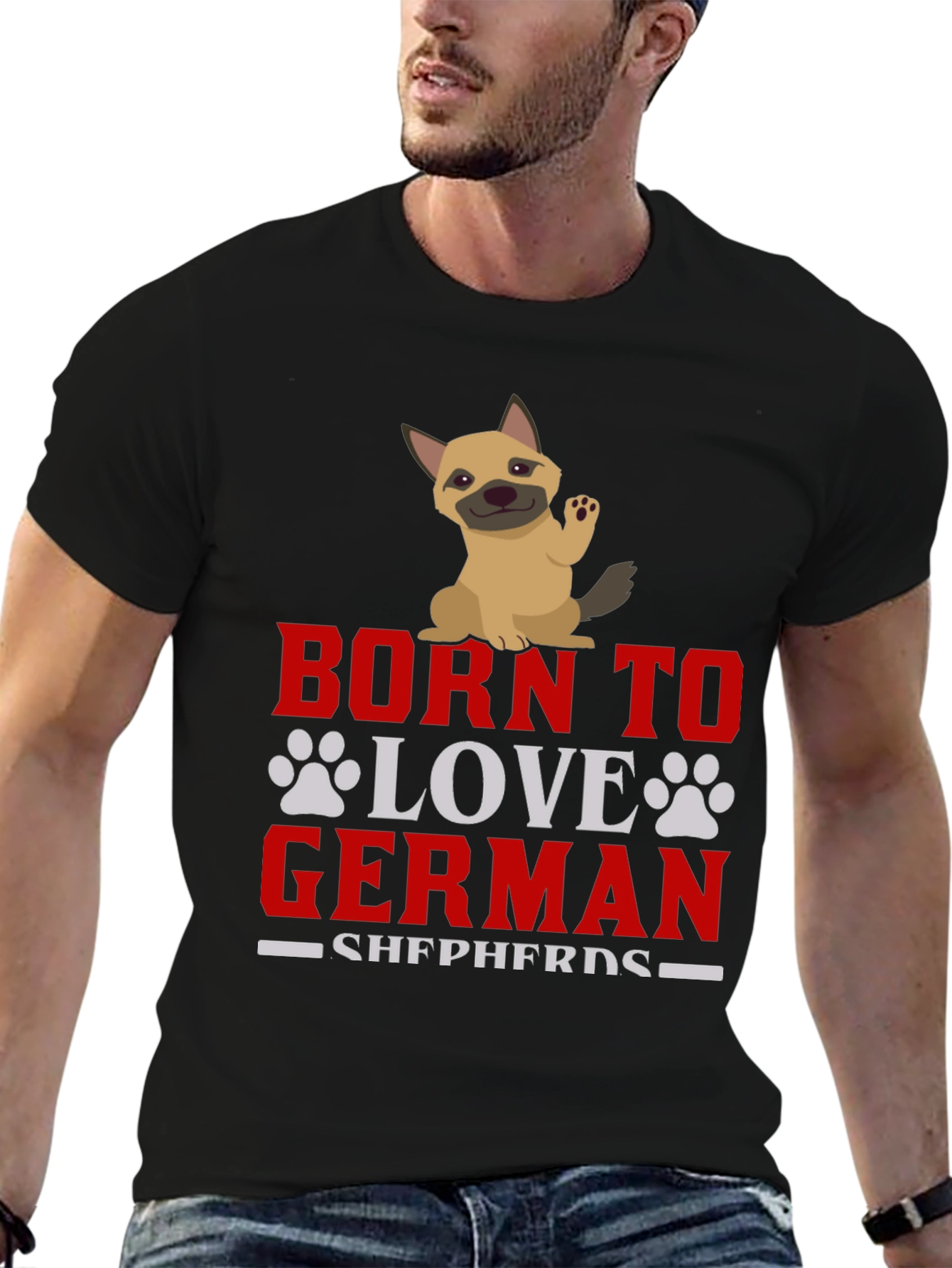 Born To Love German Shepherds Dog Graphic T-Shirt