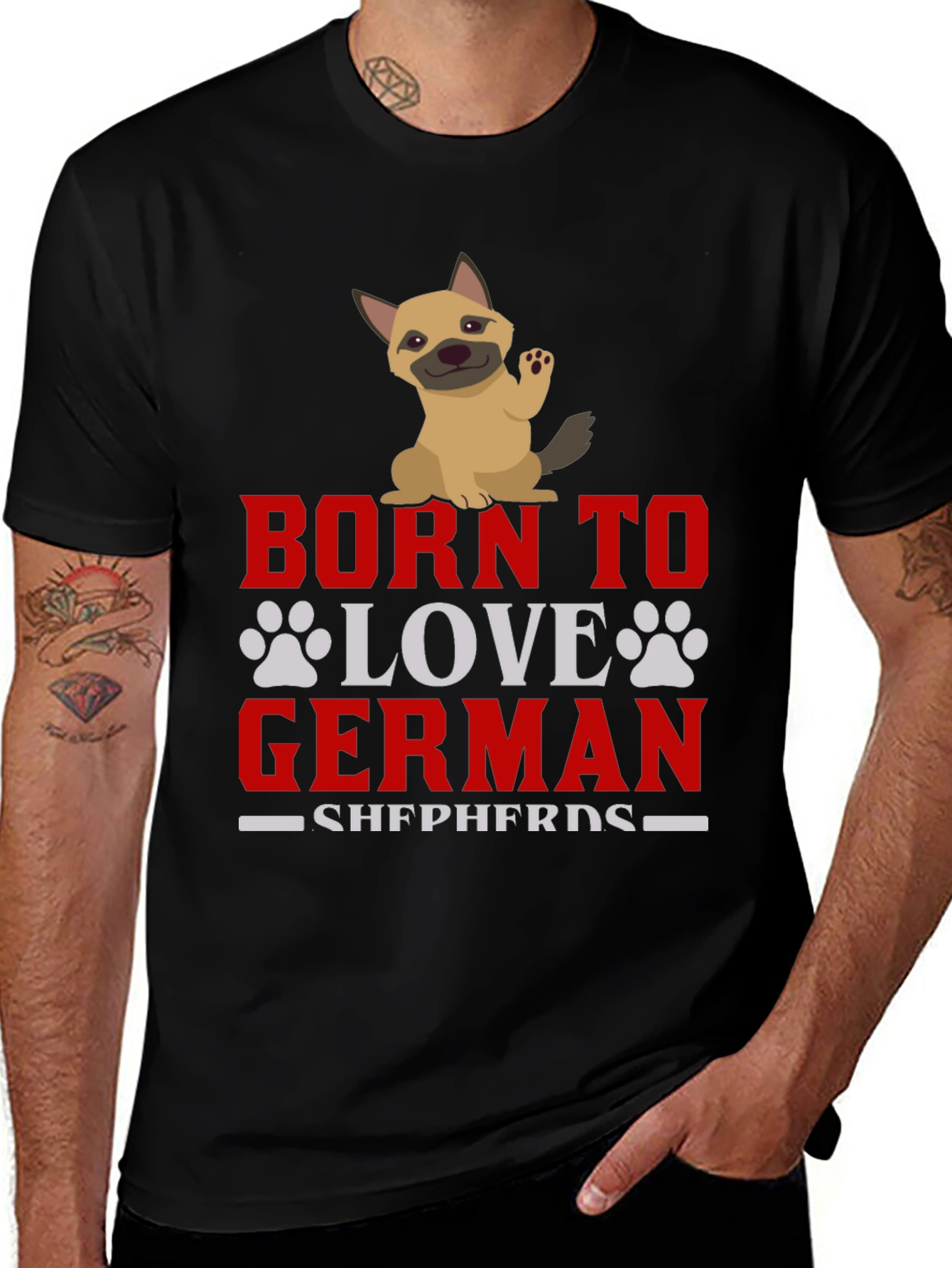 Born To Love German Shepherds Dog Graphic T-Shirt