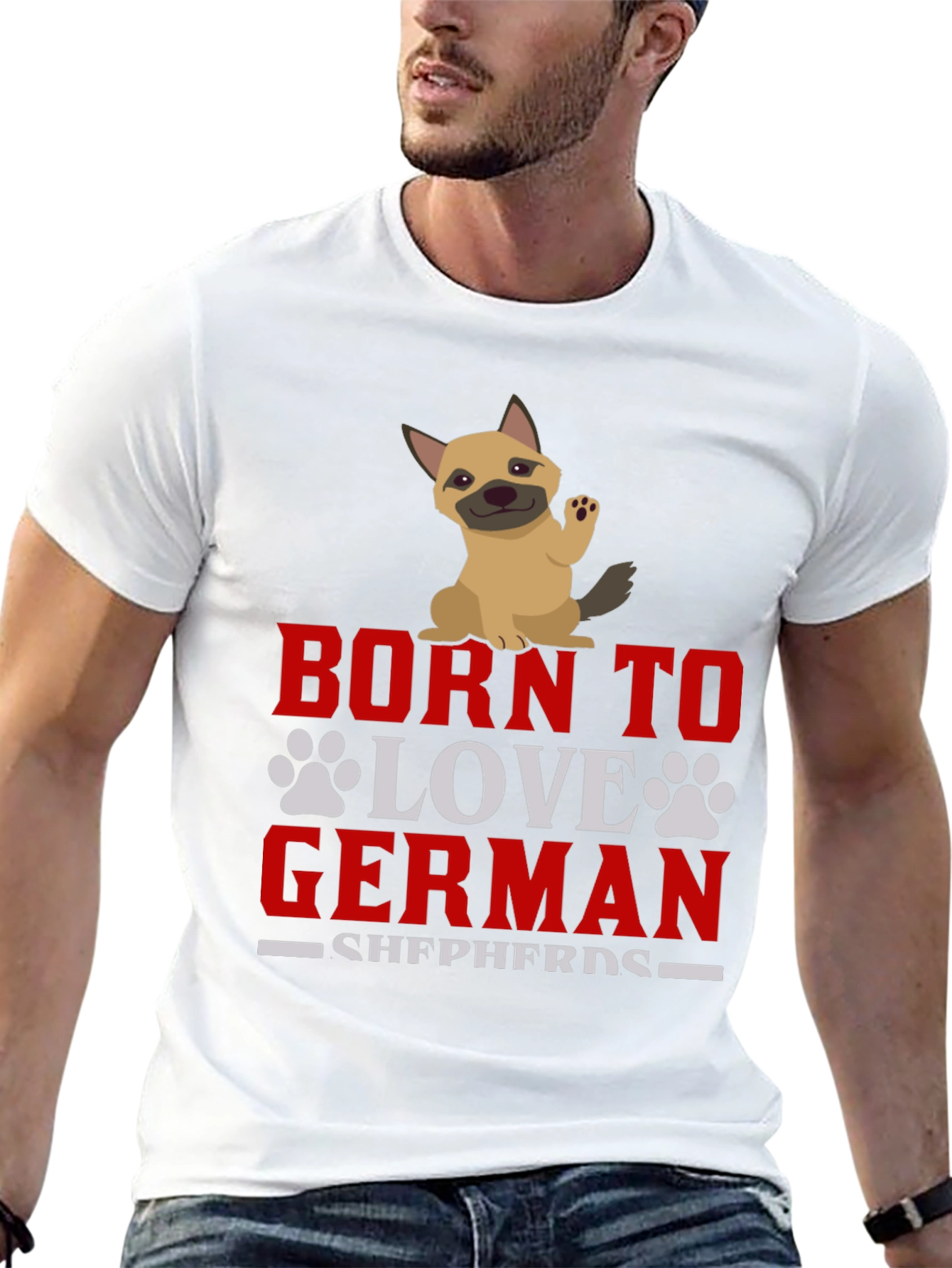 Born To Love German Shepherds Dog Graphic T-Shirt