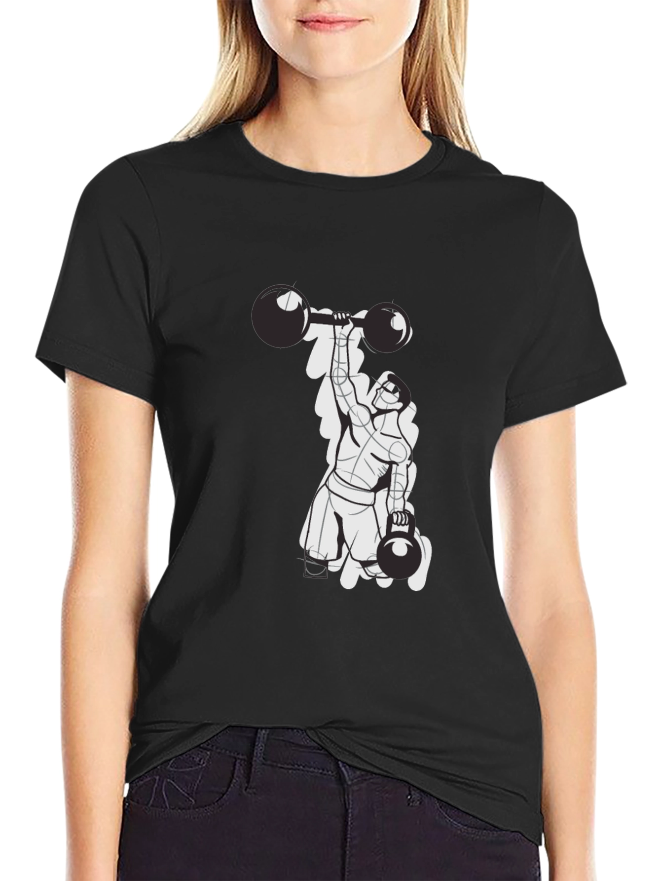 Weightlifter Graphic T-Shirt - Black