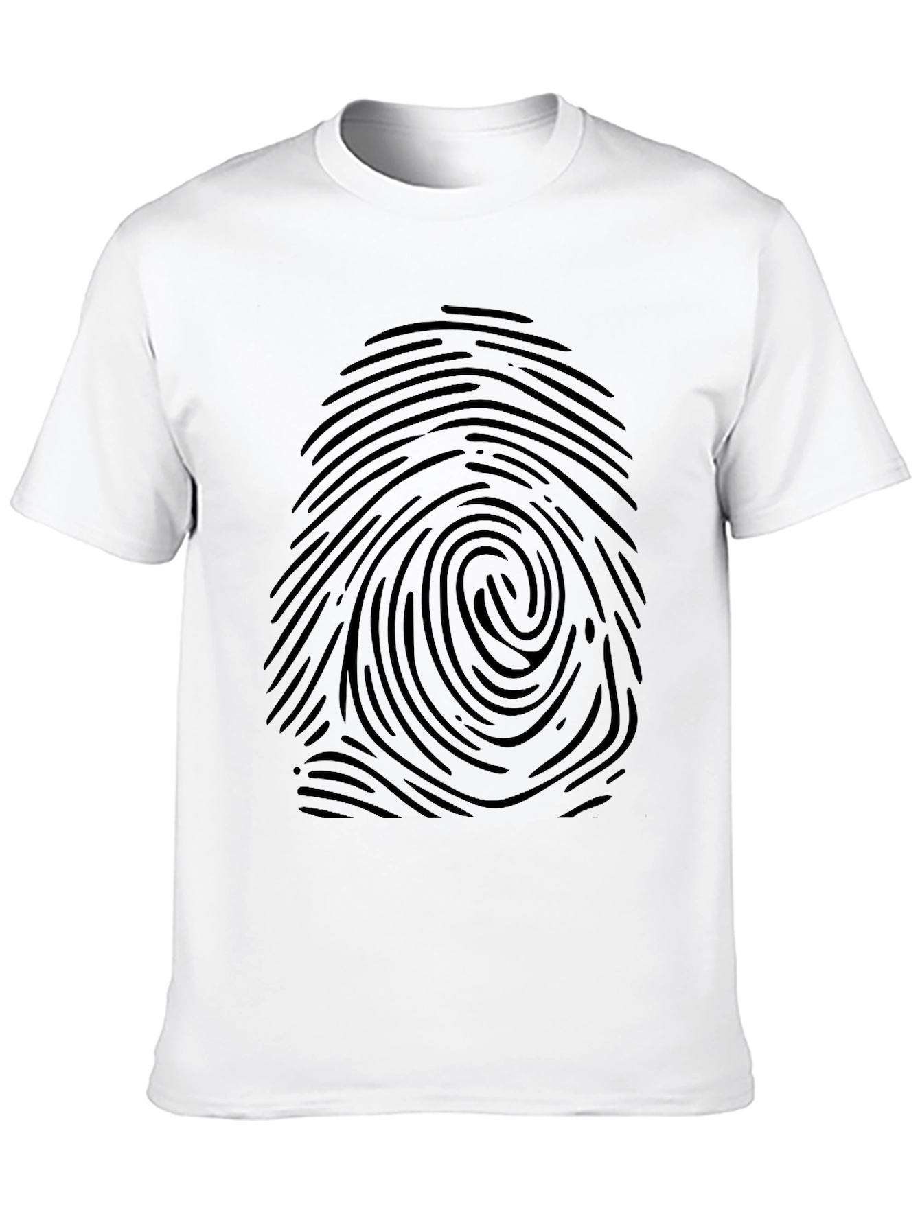 Fingerprint Graphic Print Black T-Shirt