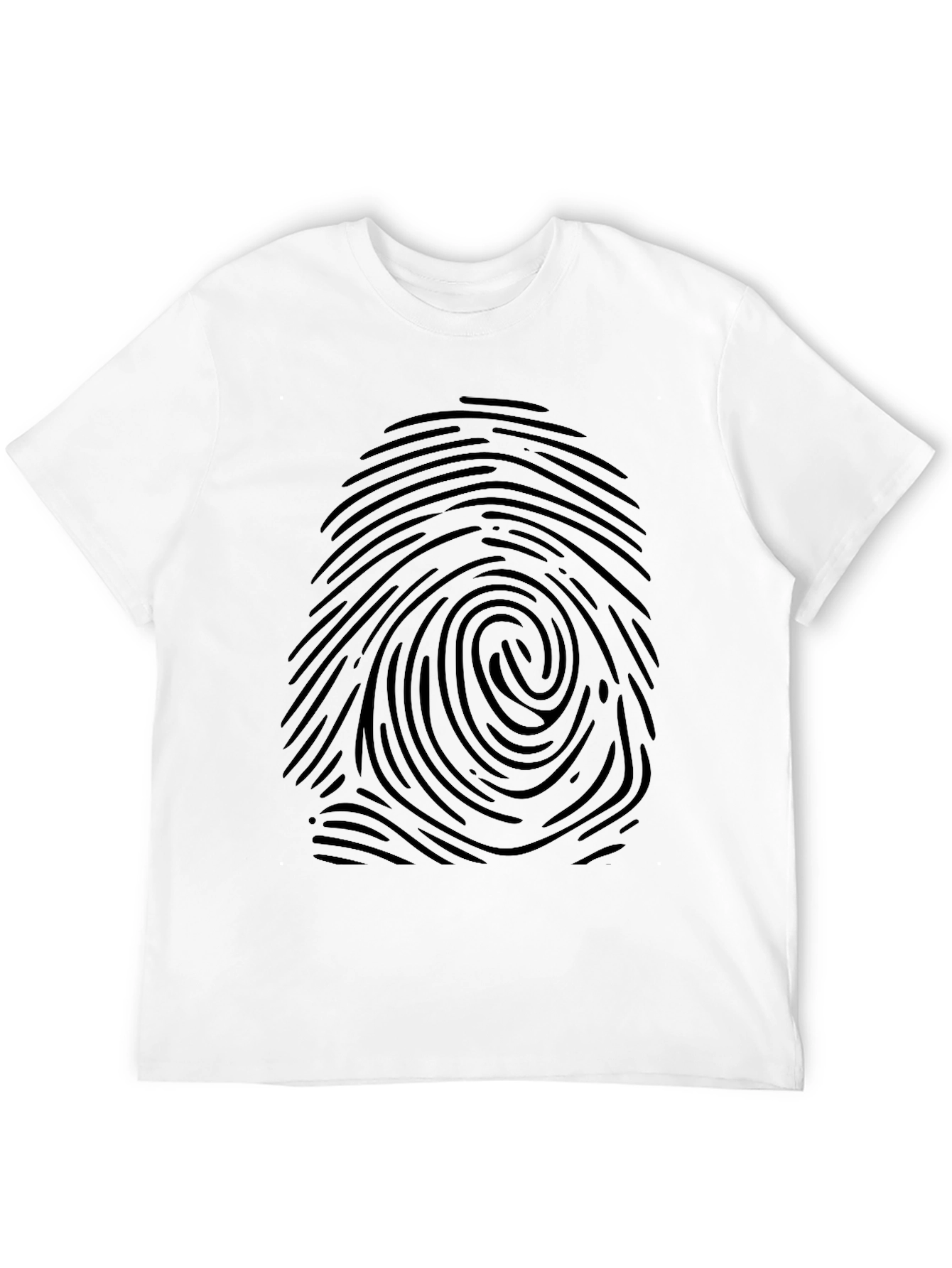 Fingerprint Graphic Print Black T-Shirt