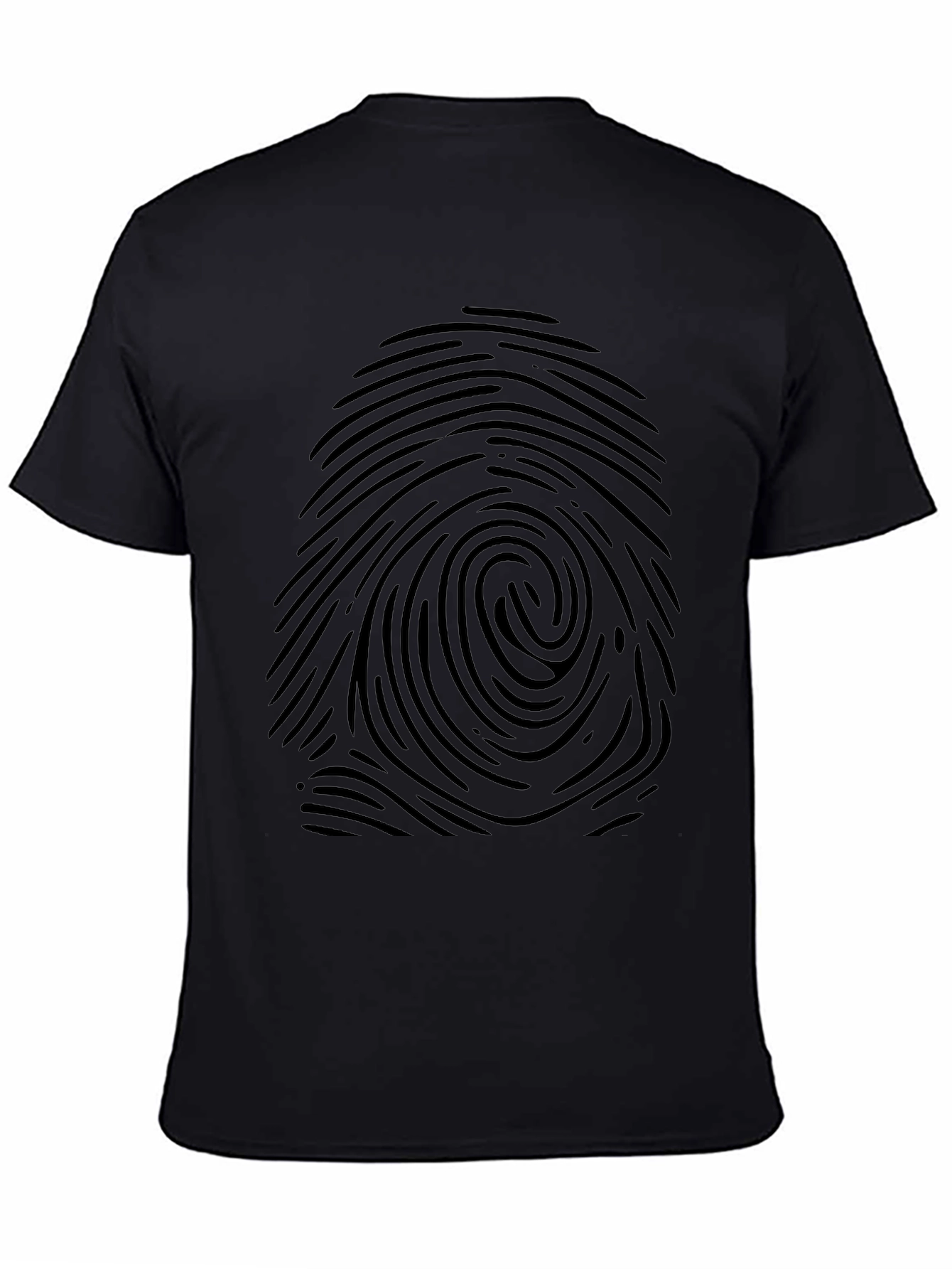 Fingerprint Graphic Print Black T-Shirt