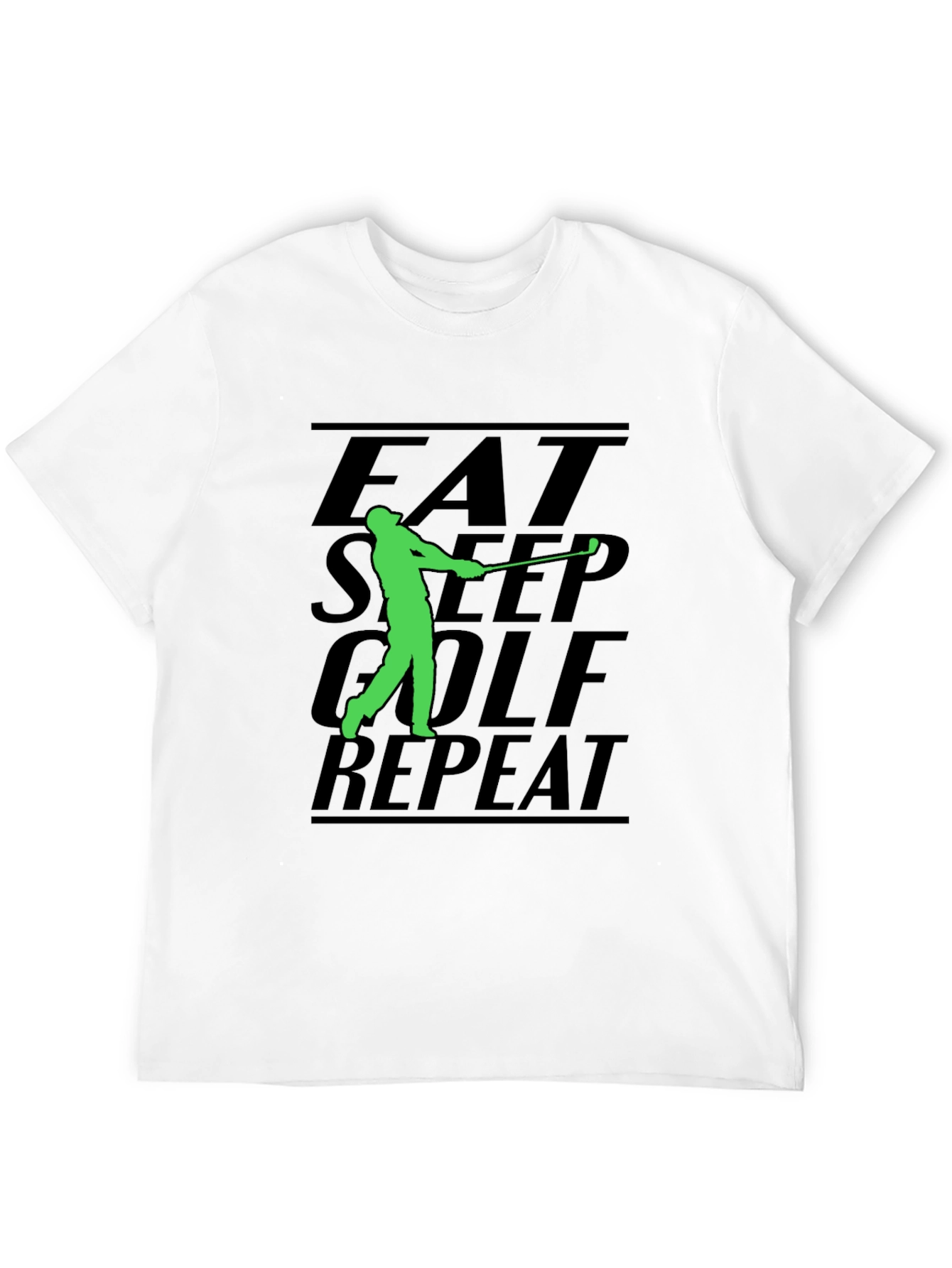 Eat Sleep Golf Repeat Black T-Shirt