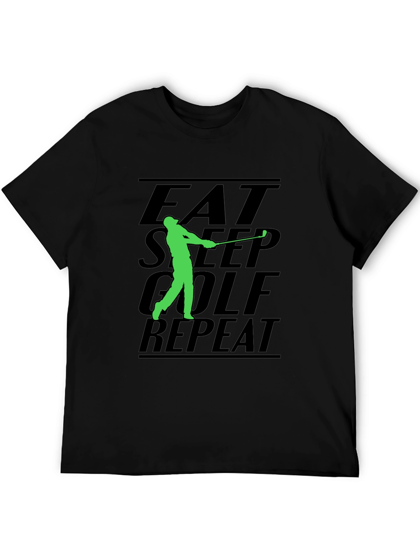 Eat Sleep Golf Repeat Black T-Shirt