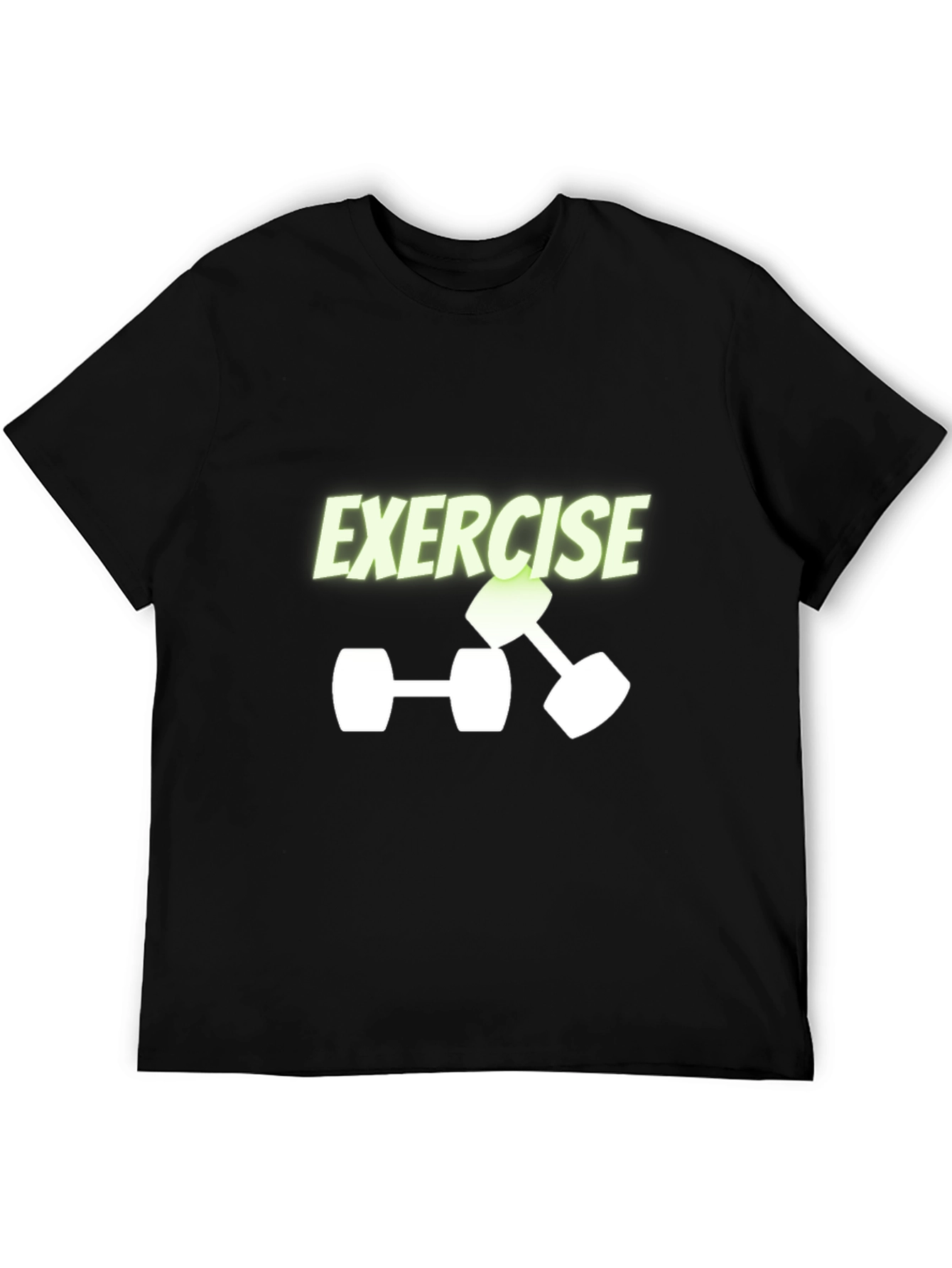 Exercise Dumbbell Graphic Tee - Black