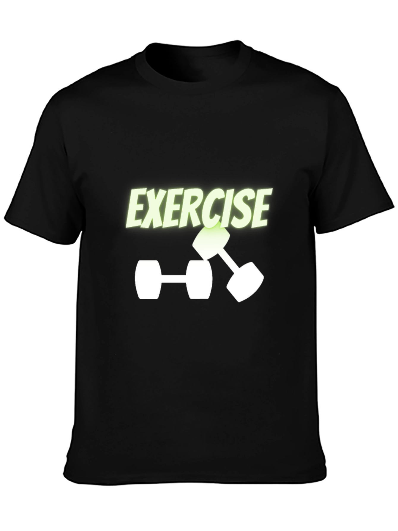 Exercise Dumbbell Graphic Tee - Black